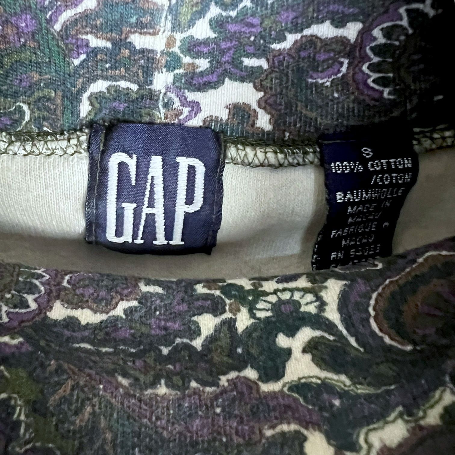 Gap Vintage 90s Gap Paisley Floral Cottagecore Turtleneck - S Size S / US 4 / IT 40 - 2 Thumbnail