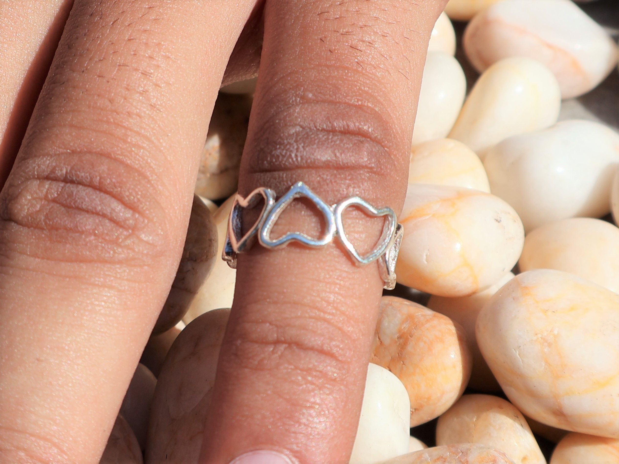 Handmade Heart to Heart Ring, 925 Sterling Silver Handmade Ring, Size ONE SIZE - 8 Thumbnail