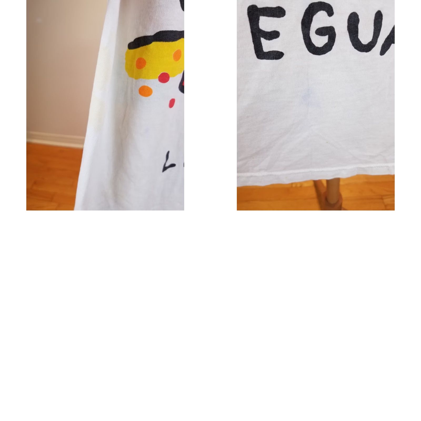 Hanes VINTAGE 90s LIFE GUARD T-SHIRT XLARGE White 2 SIDE PRINT SINGLE STITCH Mens Size US XL / EU 56 / 4 - 9 Thumbnail