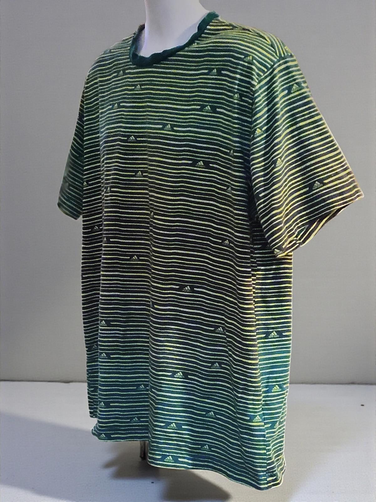 Adidas Adidas XL Men's Short Sleeve T-Shirt Green Striped Size US XL / EU 56 / 4 - 4 Thumbnail