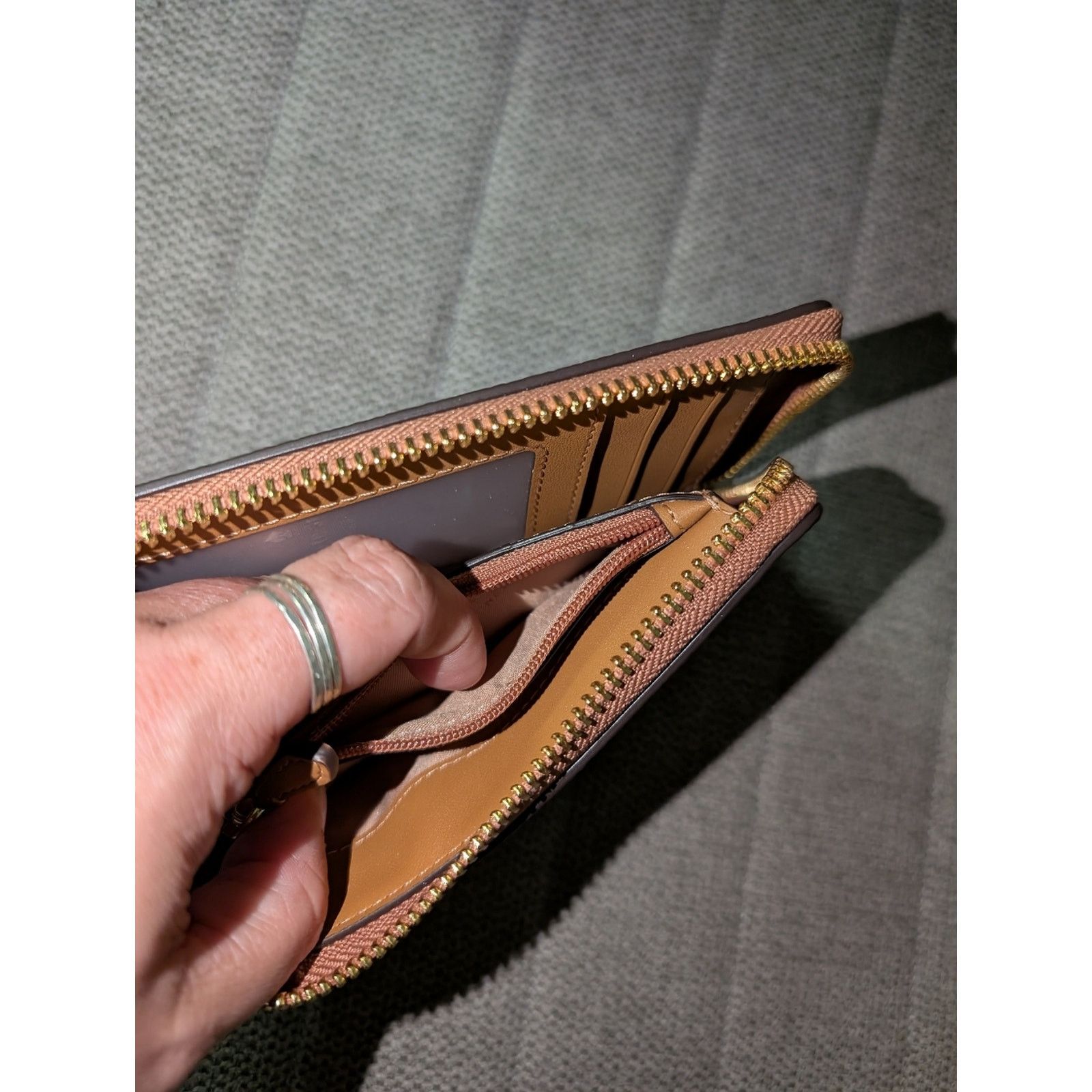 Kate Spade kate spade Pebbled Zip-Around Wallet in Brown Size ONE SIZE - 5 Thumbnail