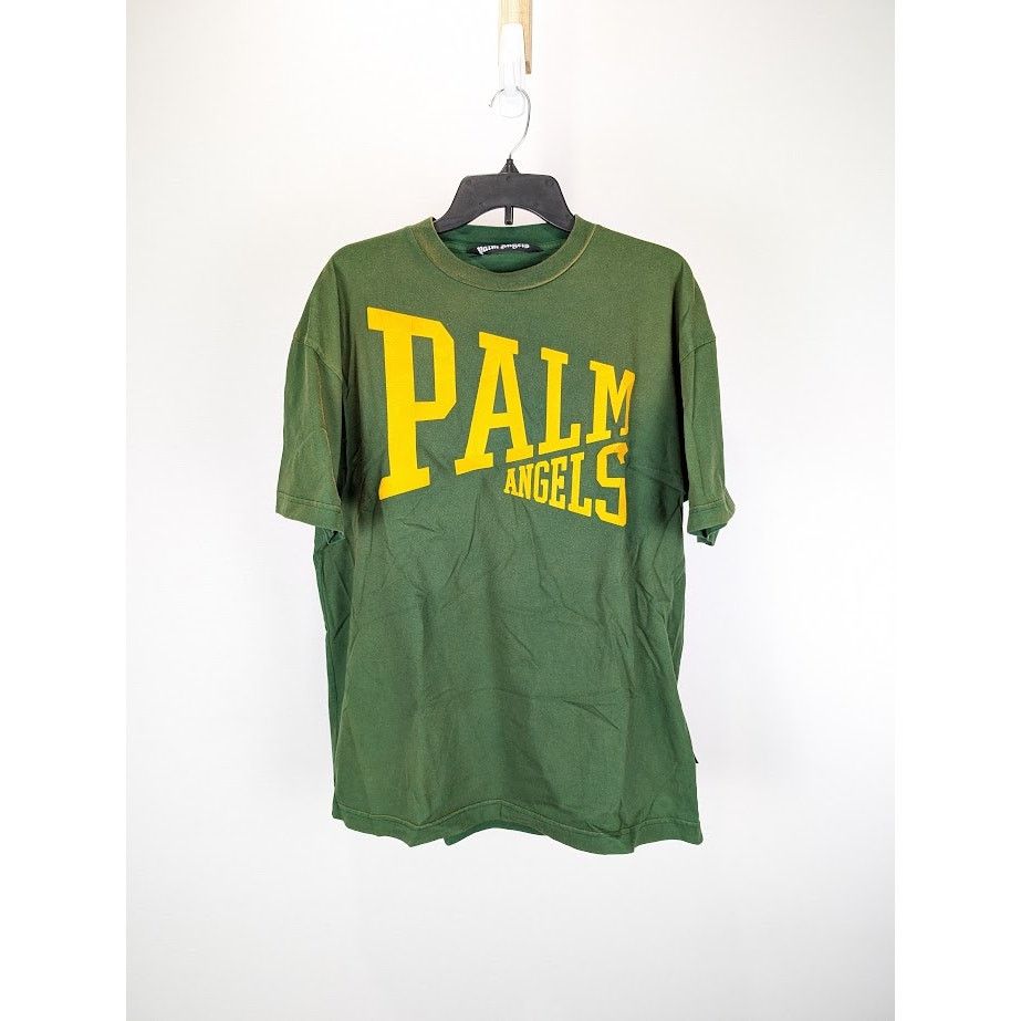 Palm Angels o1rshd1 College T-Shirt in Green Gold Size US L / EU 52-54 / 3 - 1 Thumbnail