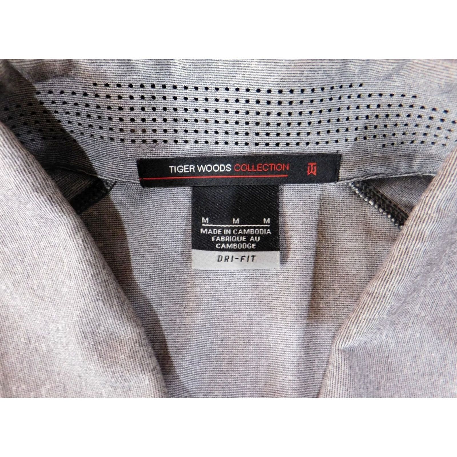 Nike Tiger Woods Nike Polo Mens Medium Gray Dri-fit Golf Stretch Active Polo Shirt Size US M / EU 48-50 / 2 - 7 Thumbnail