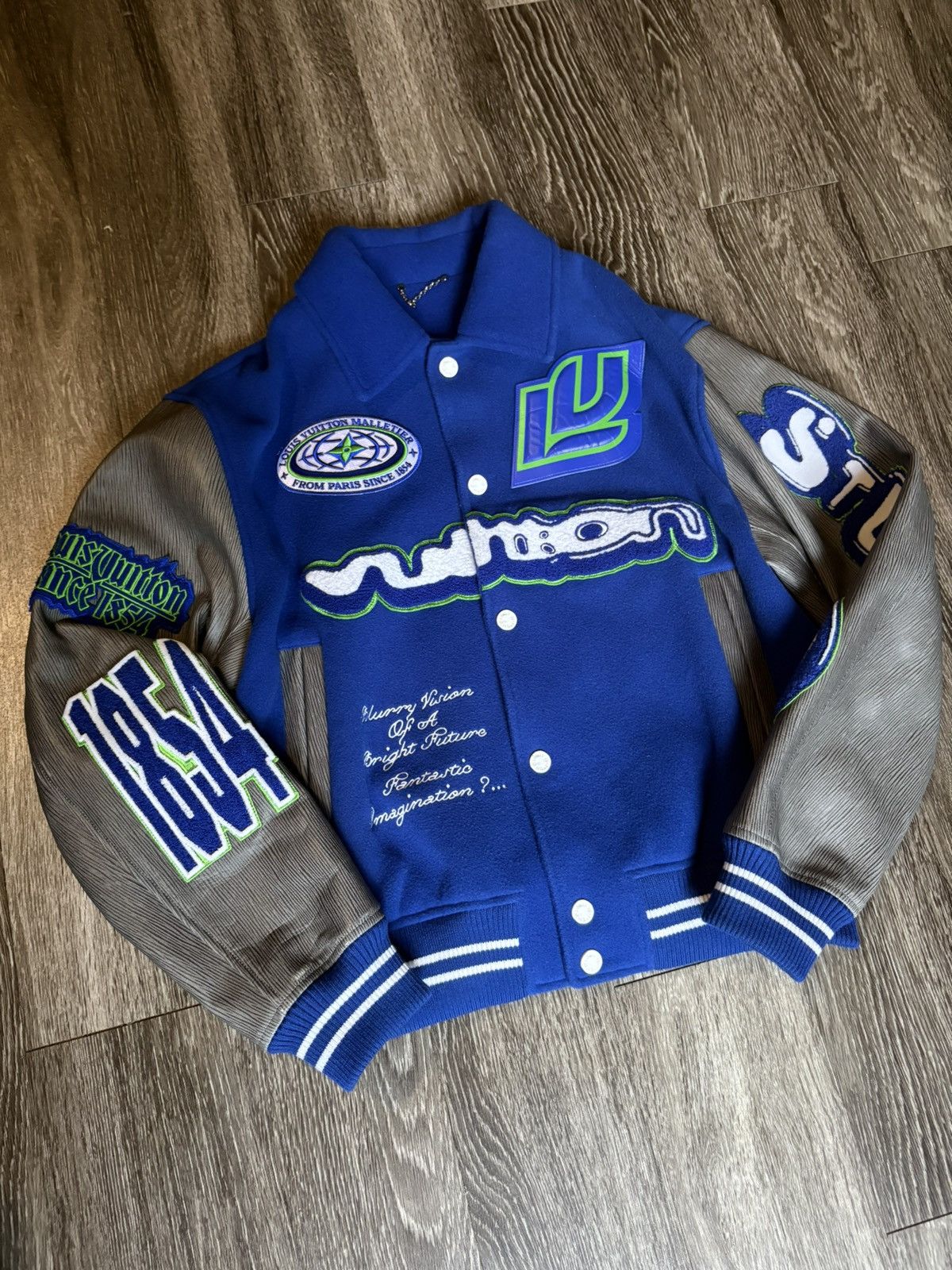 ウェア Varsity jacket louis blue Louis Vuitton Varsity Jacket Light Blue