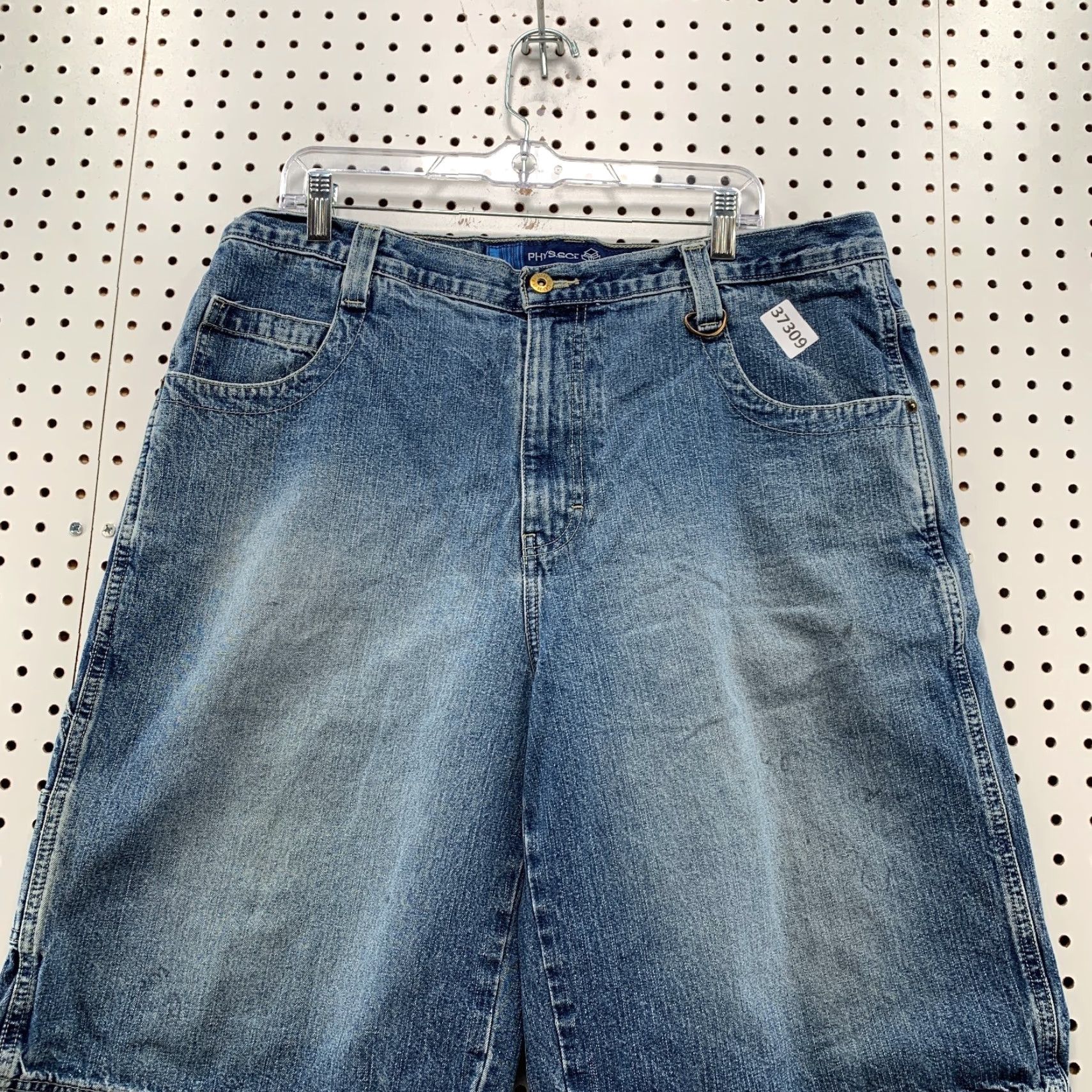 Denime VINTAGE PHYS SCI Denim Jeans Shorts Mens 38x11 Baggy Wide Leg JORTS Denim Shorts Mens 38x11 Baggy Wide Leg JORTS Size US 38 / EU 54 - 2 Thumbnail