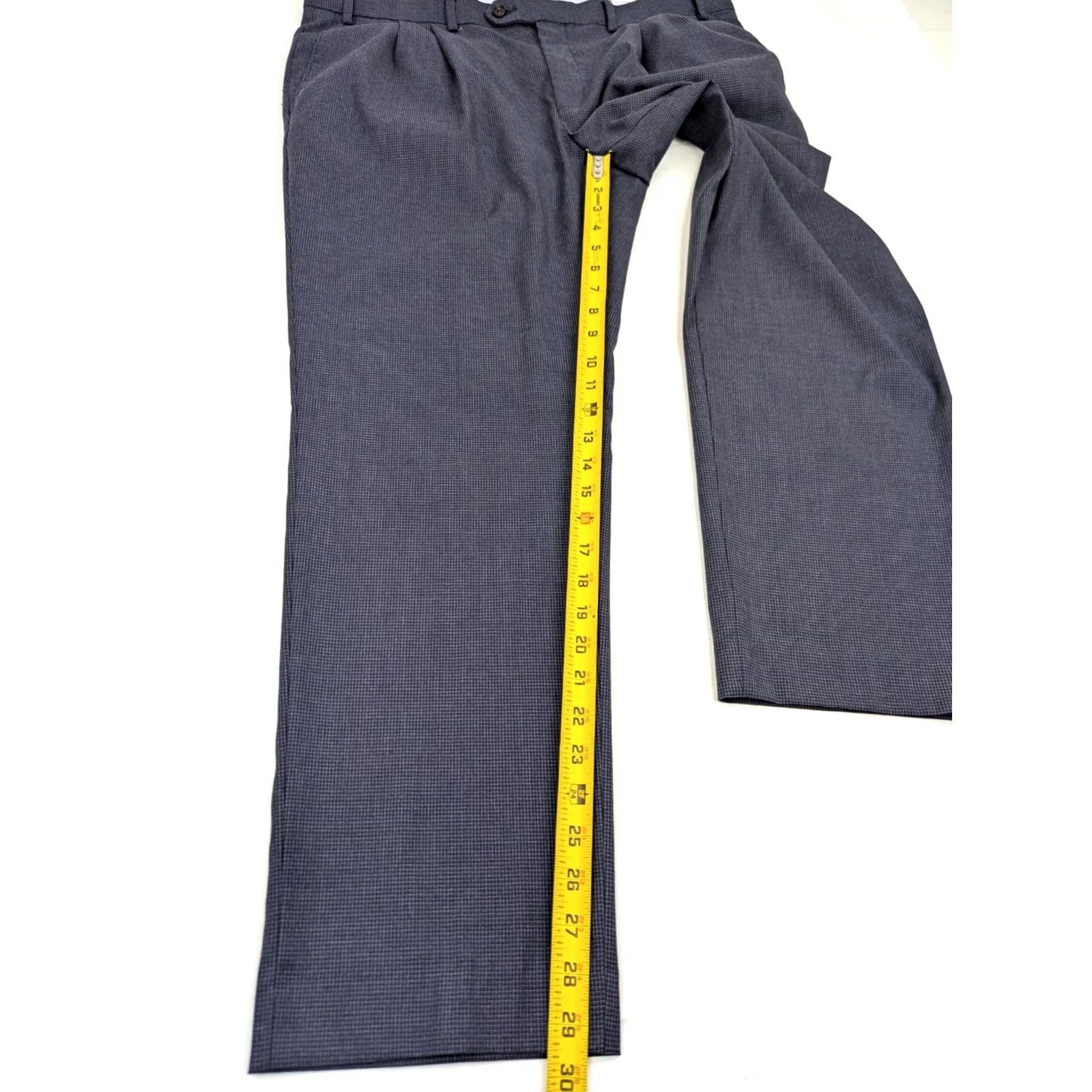 Ralph Lauren RALPH LAUREN Gingham Check Pleated Dress Trouser Pants Men 38x30 Navy Blue Boys? No, Men's. Size US 38 / EU 54 - 3 Thumbnail