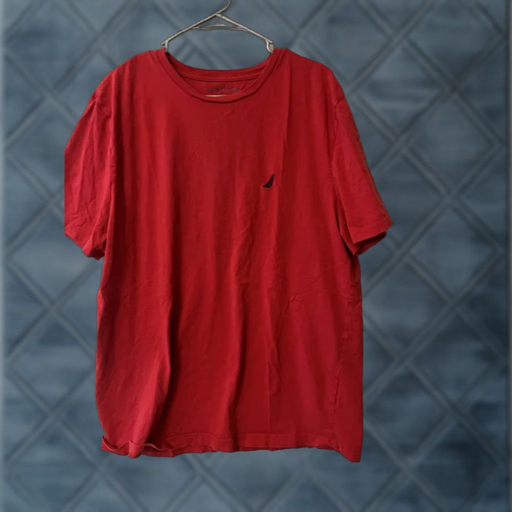 Nautica Nautica Men's Stretch T-Shirt Red Solid Crew Neck Short Sleeve XXL Size Size US XXL / EU 58 / 5 - 1 Thumbnail