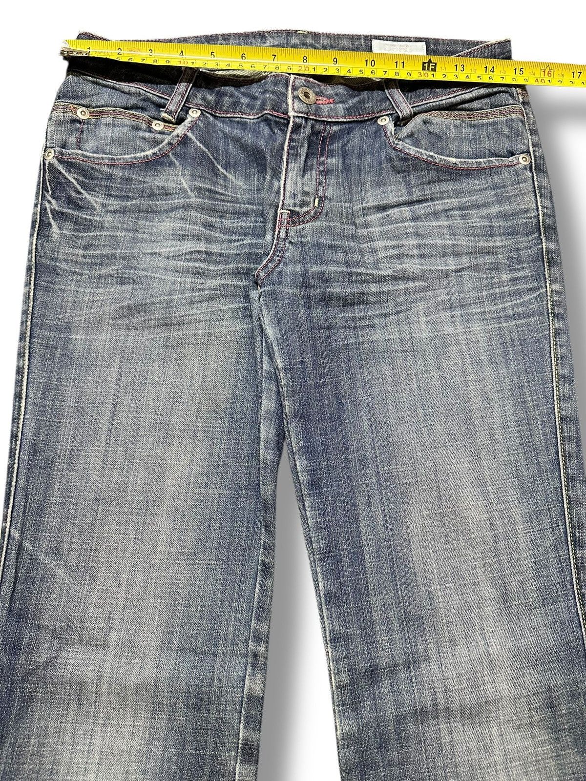 Japanese Brand Striked Jeans With Flare and Bootcut Style Faded Wash Size US 30 / EU 46 - 14 Thumbnail