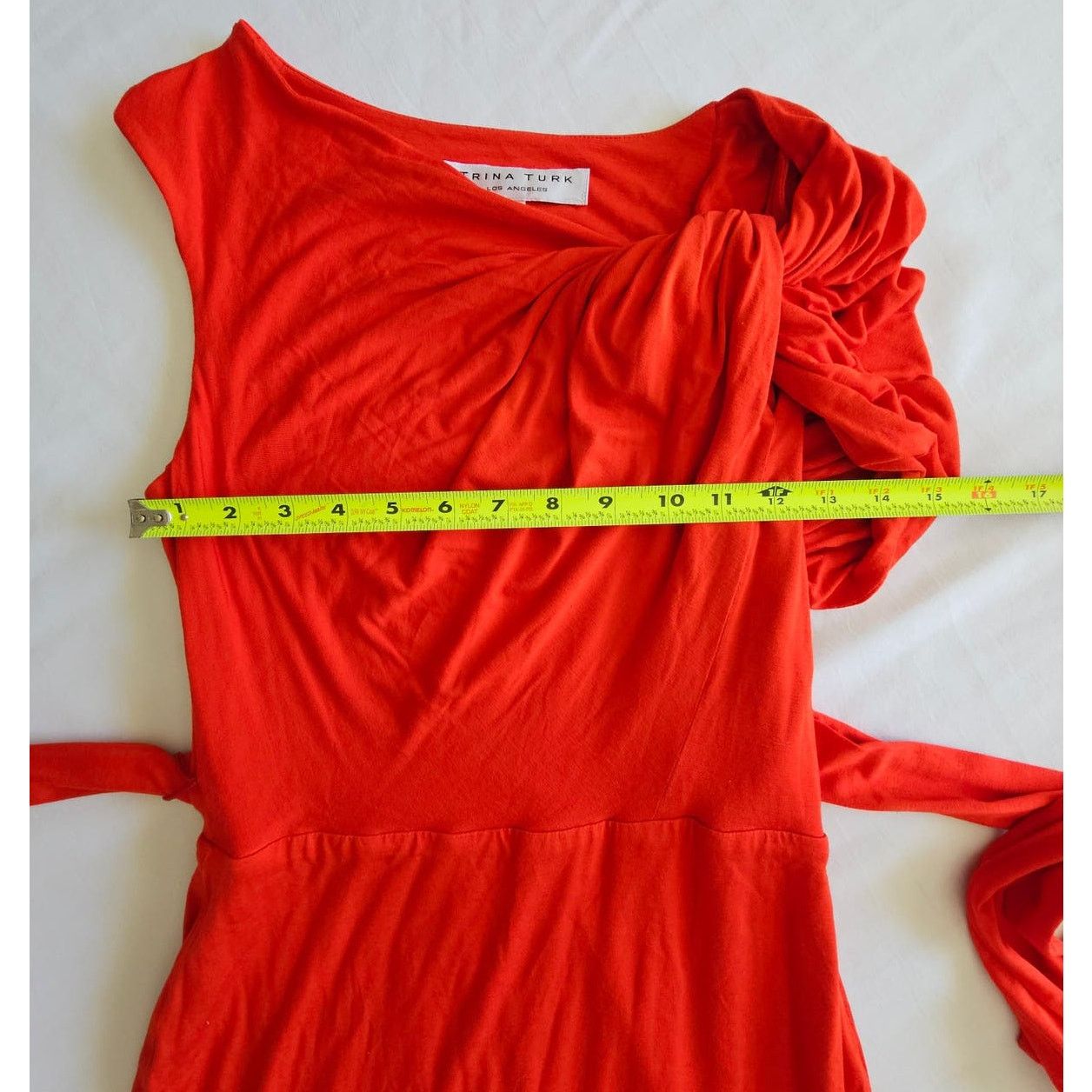 Trina Turk Trina Turk Stretch Jersey Twisted Shoulder Fitted Dress 0 Size XS / US 0-2 / IT 36-38 - 5 Thumbnail