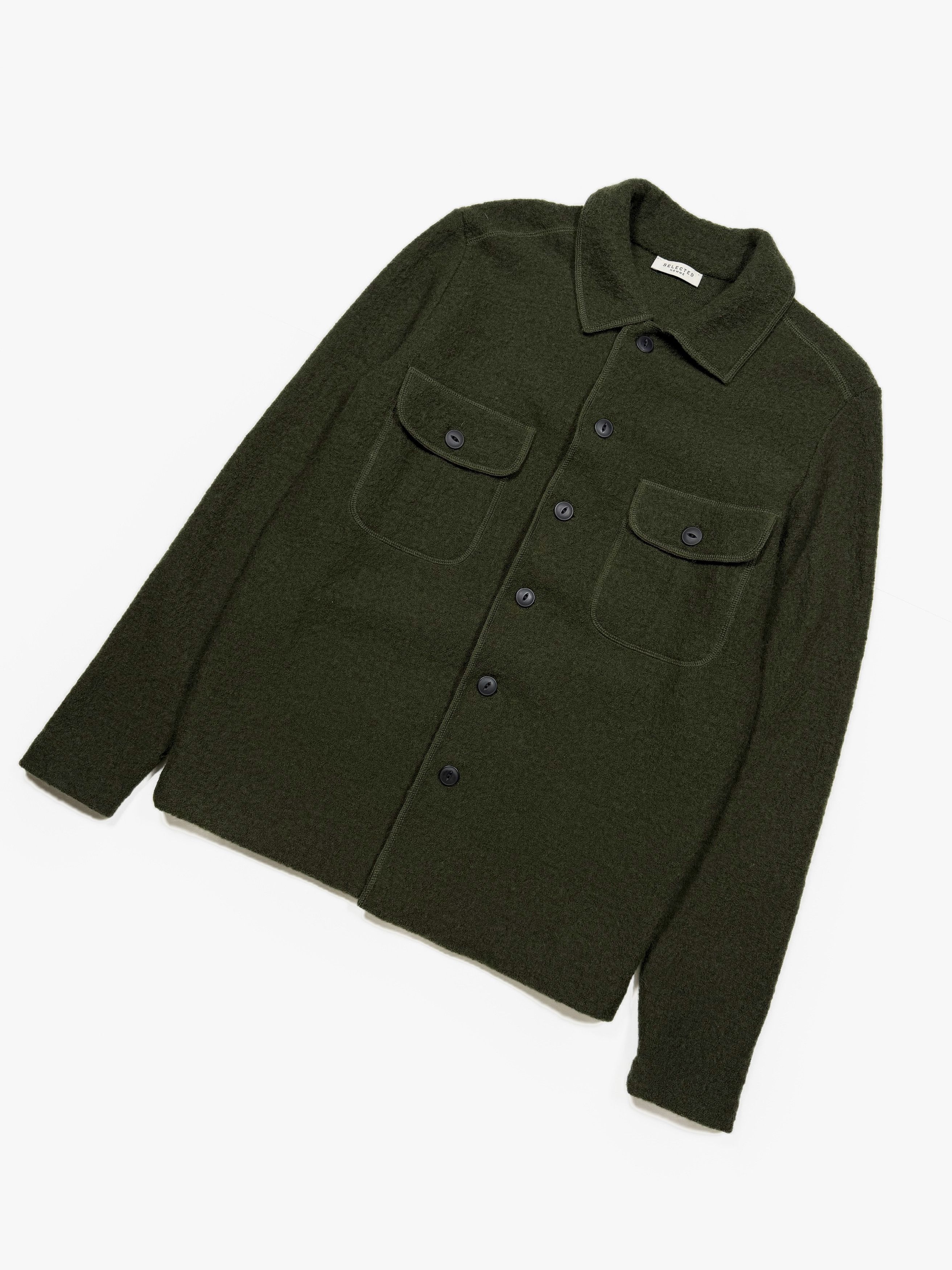 Selected Homme Selected Home Green Wool Overshirt (М) Size US M / EU 48-50 / 2 - 3 Thumbnail