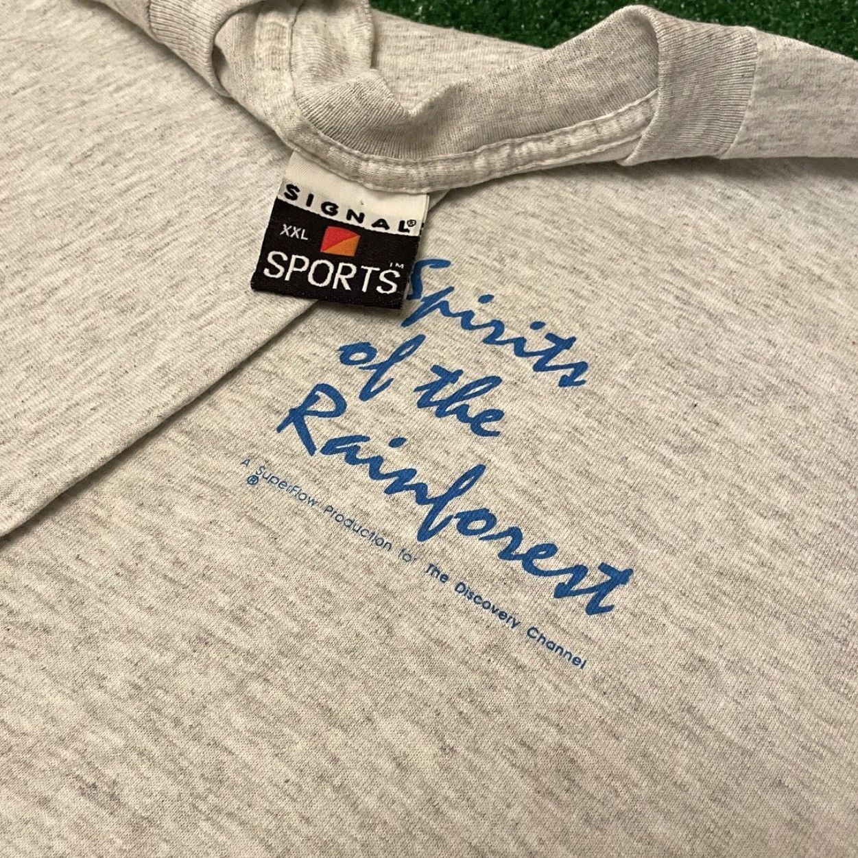 Chanel VINTAGE Spirits Of The Rainforest Discovery Channel TV Promo Shirt 2XL Gray 90s Mens Shirt Size US XXL / EU 58 / 5 - 3 Thumbnail