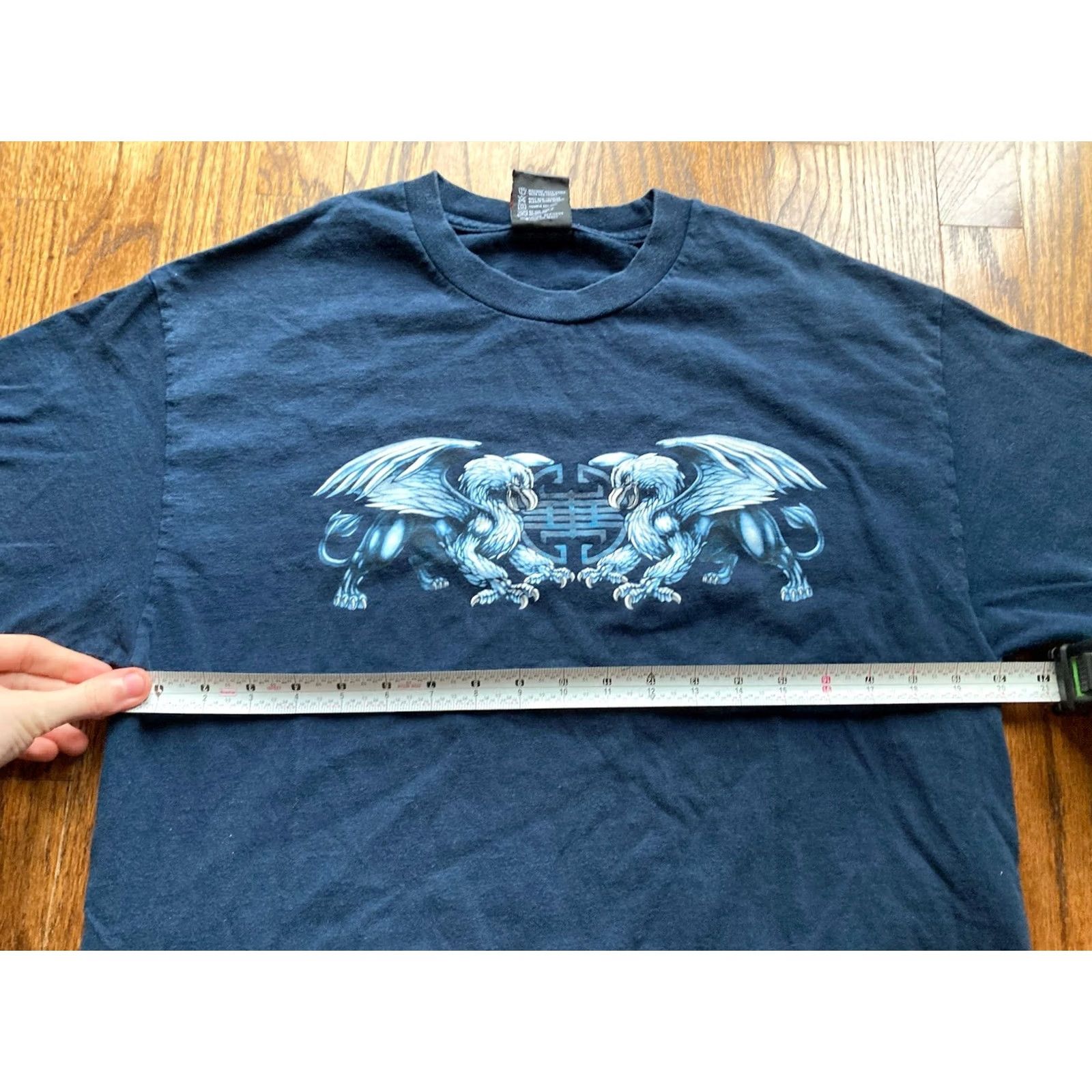 Vintage VINTAGE Top Heavy T-Shirt Mens Size L Navy Blue Eagles Wings Gothic MMA 90s USA Basic Tee Cotton Short Sleeve Baggy? Size US L / EU 52-54 / 3 - 3 Thumbnail