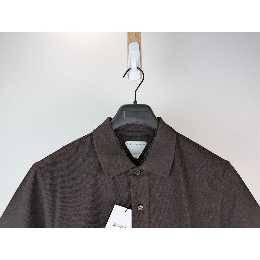 Bottega Veneta o1rshd1 New Dry Piquet Cotton Polo Shirt in Fondente Size US M / EU 48-50 / 2 - 3 Thumbnail