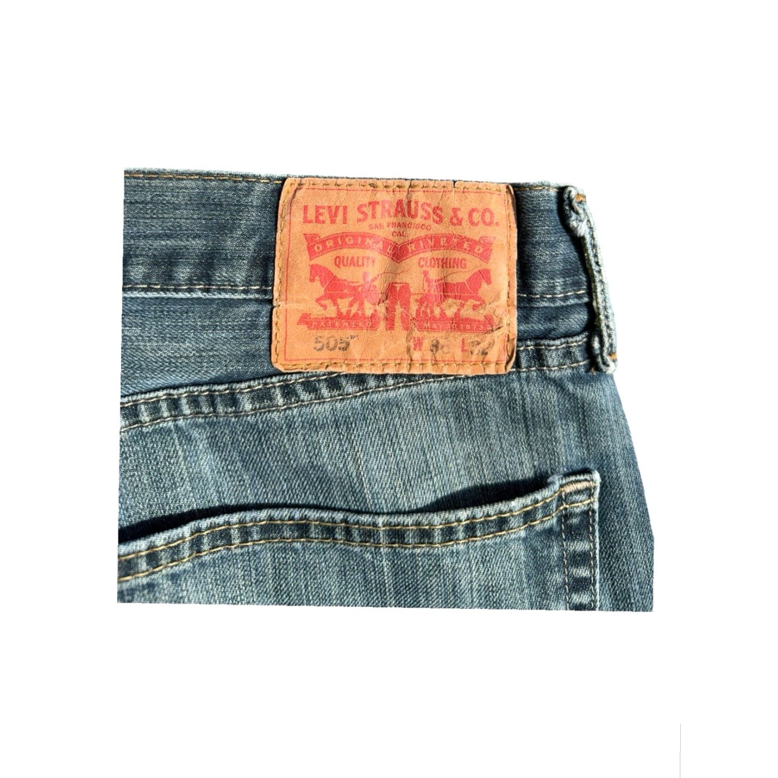 Levi's VINTAGE Levi's 505 Jeans Distressed Grunge Denim Men 36x32 Blue Straight 32in Inseam Mens Size US 36 / EU 52 - 4 Thumbnail