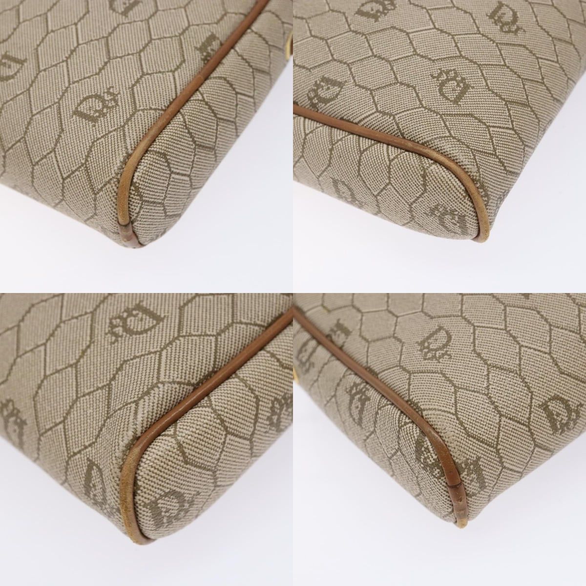 Dior DIOR Honeycomb Canvas Shoulder Bag Pvc Beige Gold Size ONE SIZE - 10 Thumbnail