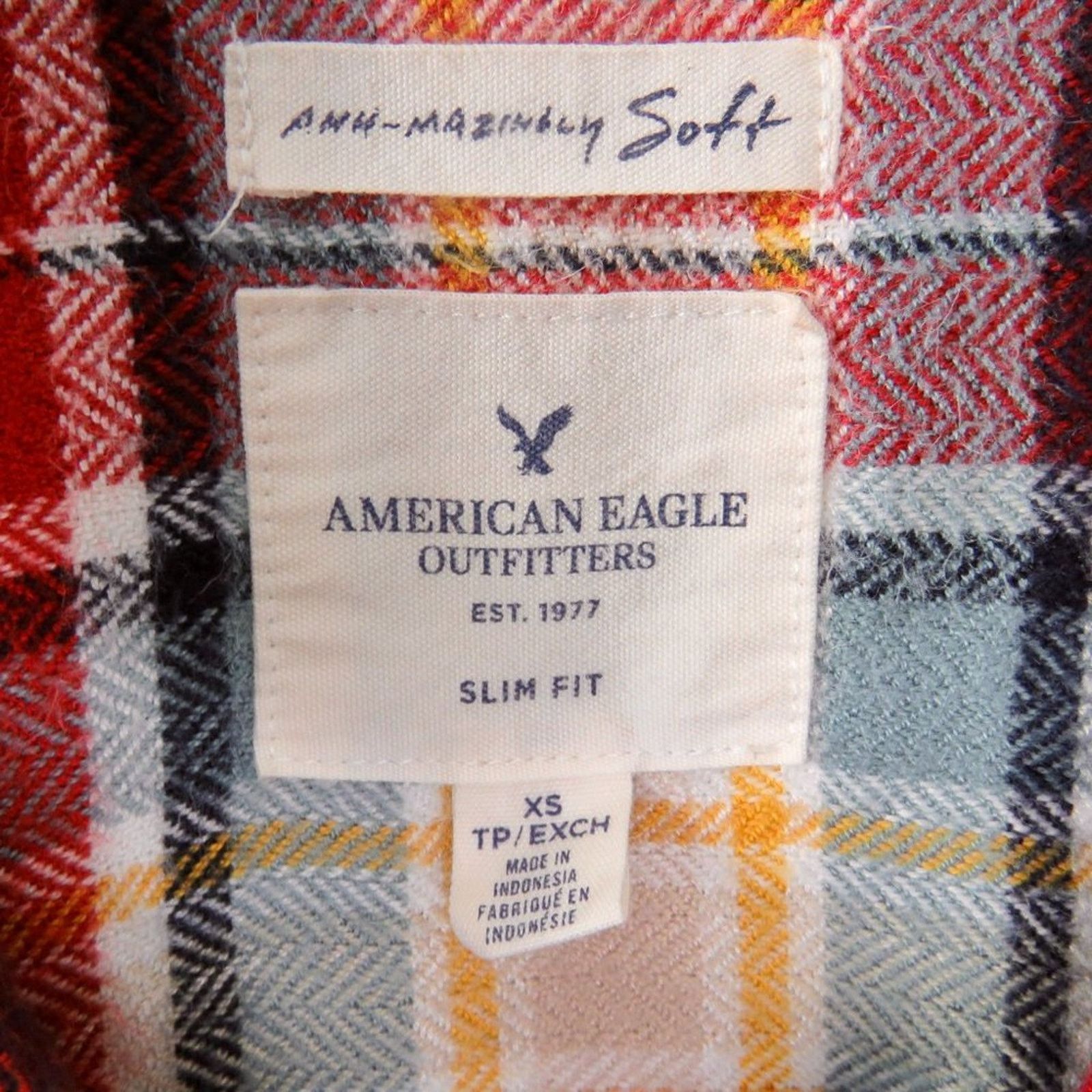 American Eagle Outfitters American Eagle Red Plaid Flannel Button Down Shirt XS Size XS / US 0-2 / IT 36-38 - 4 Thumbnail
