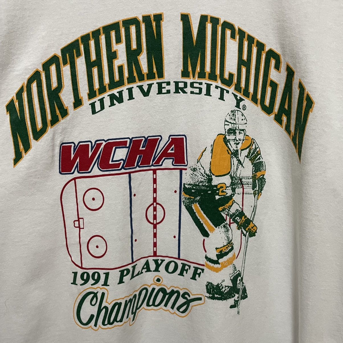 NHL 1991 Western Michigan University WCHA Playoff Champions Tee Size US L / EU 52-54 / 3 - 2 Thumbnail