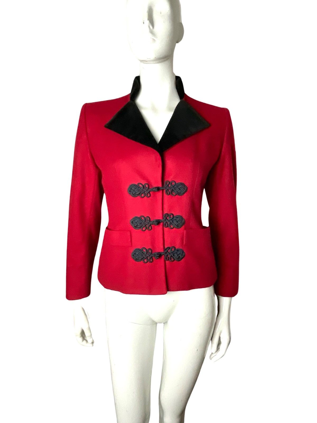 image of YSL YVES Saint Laurent Rive Gauche Vintage Red Wool Jacket, Women's (Size XS)