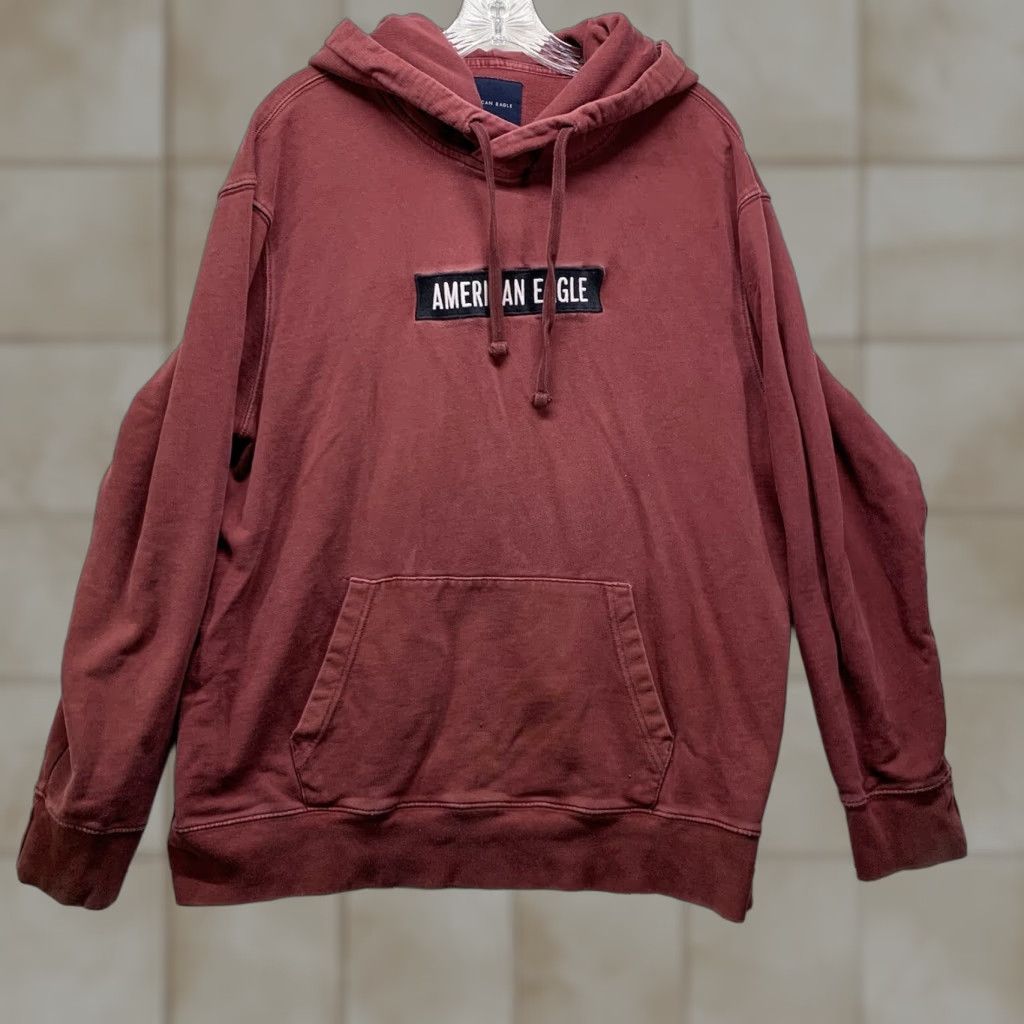 American Eagle Outfitters American Eagle Outfitters Heavyweight Hoodie Mens Large Red Spell Out Logo Pullover Size US L / EU 52-54 / 3 - 1 Thumbnail