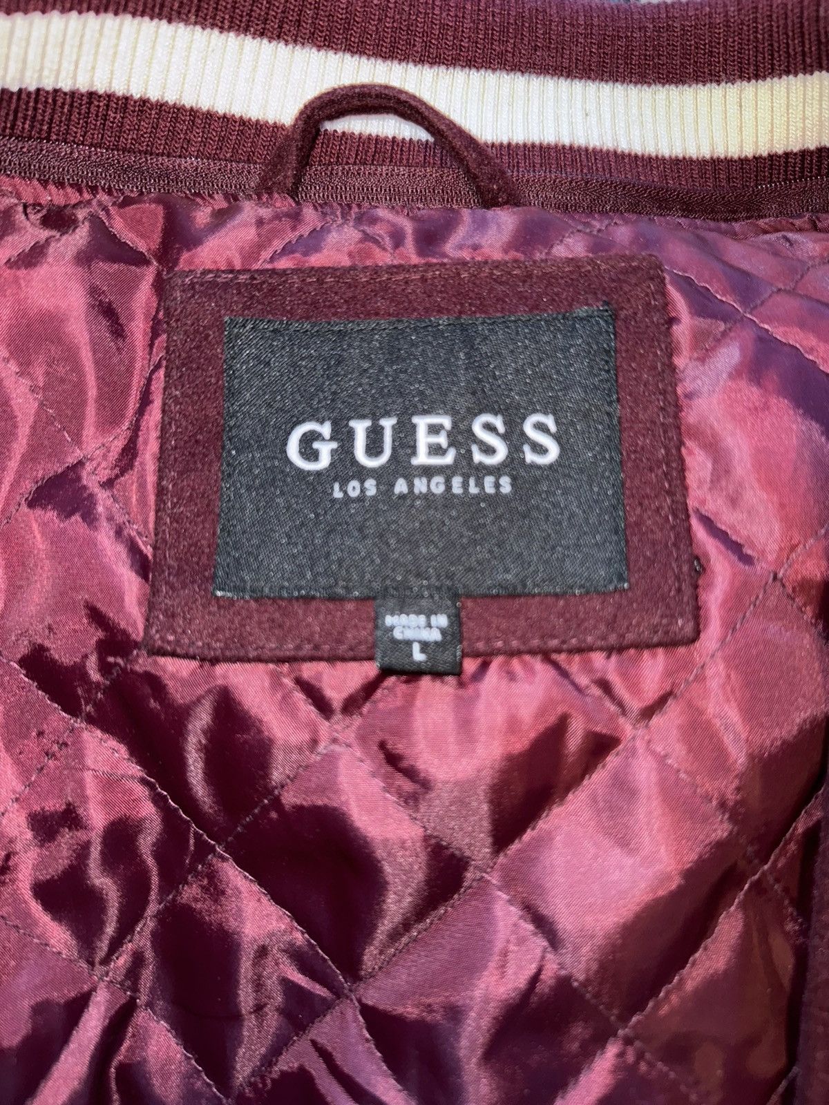 Guess Guess Jeans Maroon Varsity Jacket Size US L / EU 52-54 / 3 - 4 Thumbnail