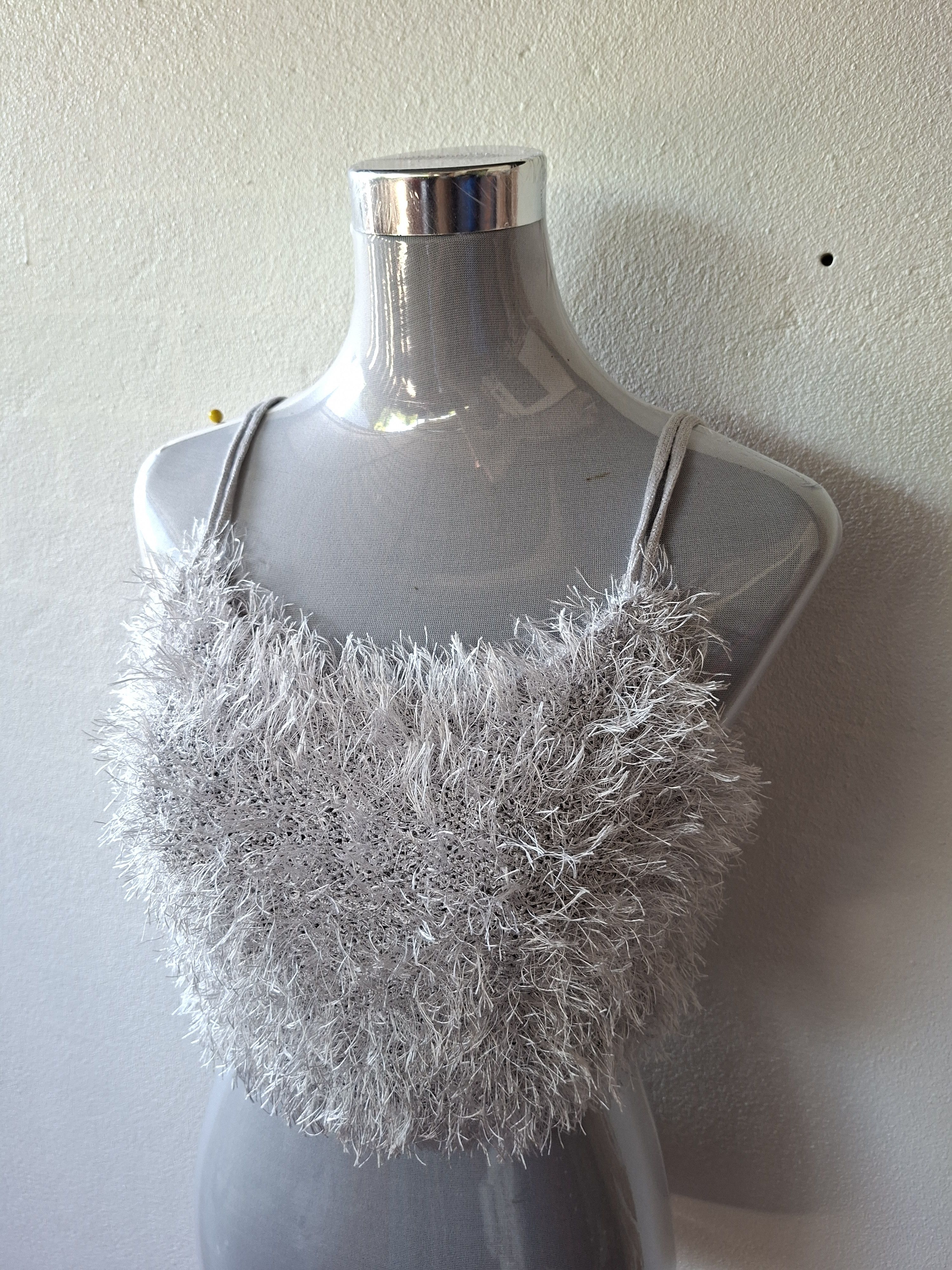 Japanese Brand ✨️Helm japan fluffy fuzzy crop top camisole Size L / US 10 / IT 46 - 4 Thumbnail