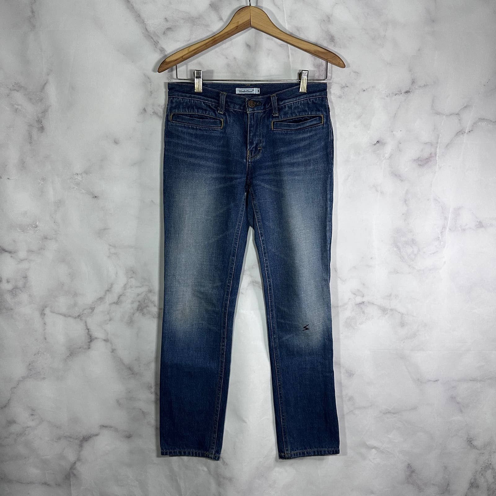 image of Undercover A/w01 Distressed Blue Bolt Denim, Men's (Size 30)