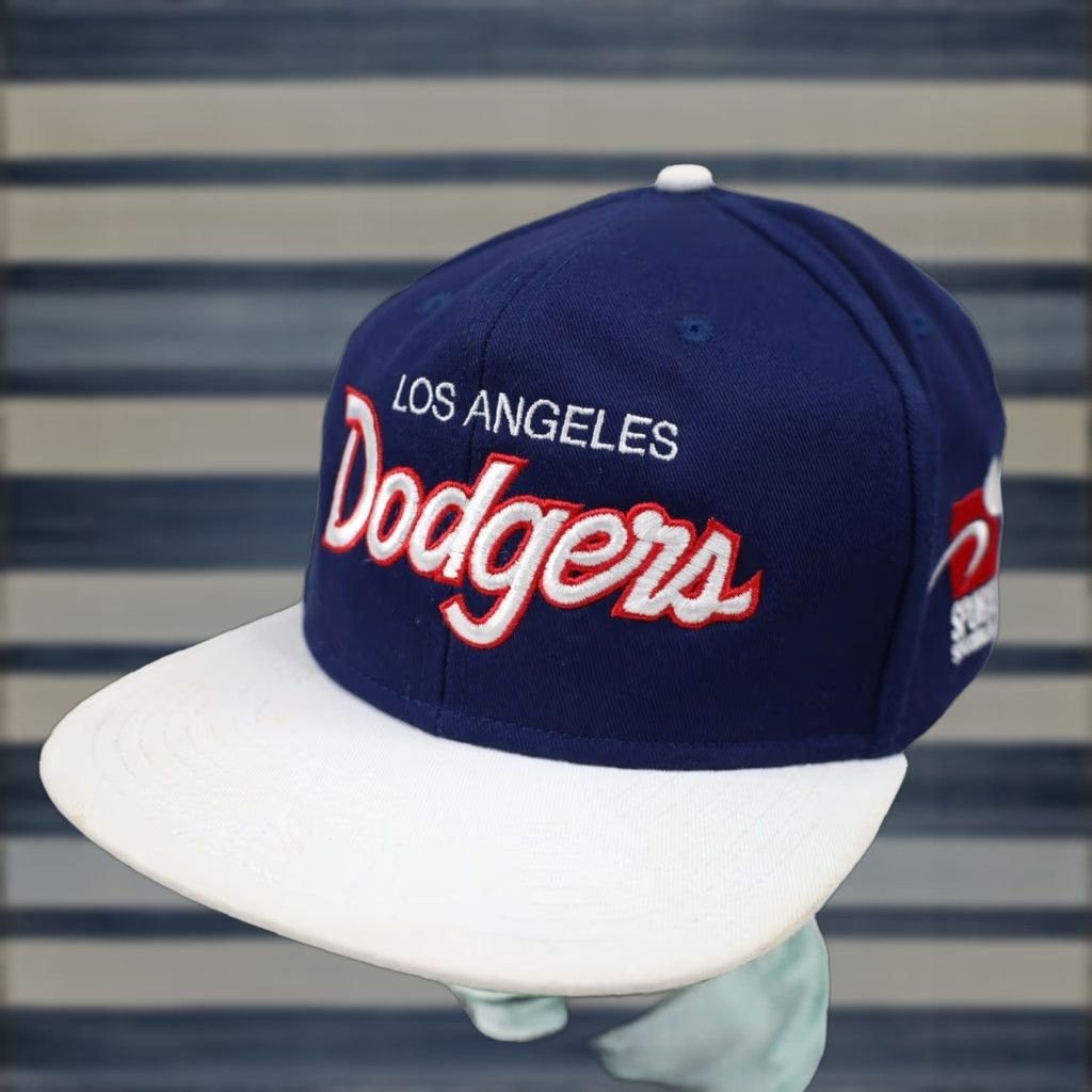 Sports Specialties VINTAGE Sports Specialties Dodgers Script Spellout Snapback Hat Mens One Size Blue Dodgers Script Spellout Snapback Hat Size ONE SIZE - 1 Thumbnail