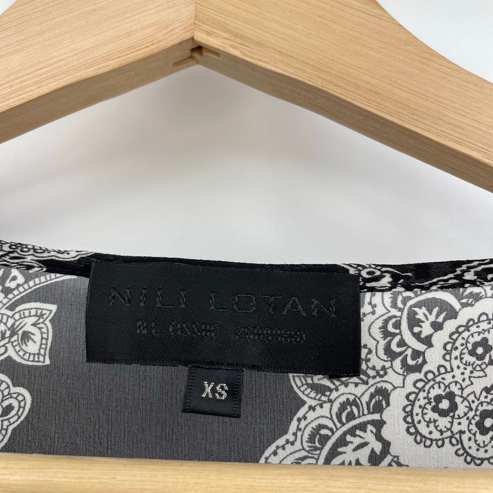 Nili Lotan Nili Lotan | Acadia Black Paisley Bohemian Silk Blouse XS Size XS / US 0-2 / IT 36-38 - 4 Thumbnail