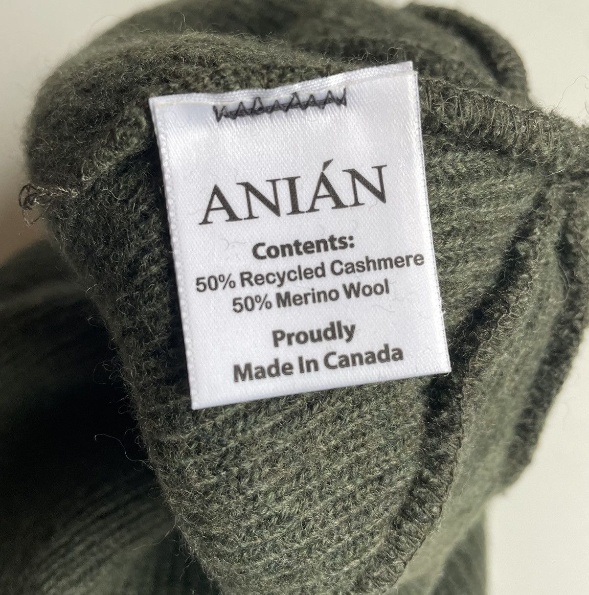 Other Anian Recycled Cashmere/ Merino Beanie DARK GREEN Size ONE SIZE - 4 Thumbnail