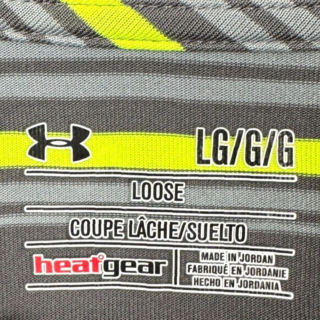 Under Armour Under Armour HeatGear Mens Large Shirt Polo Golf Striped Neon Gray Logo EUC Size US L / EU 52-54 / 3 - 4 Thumbnail