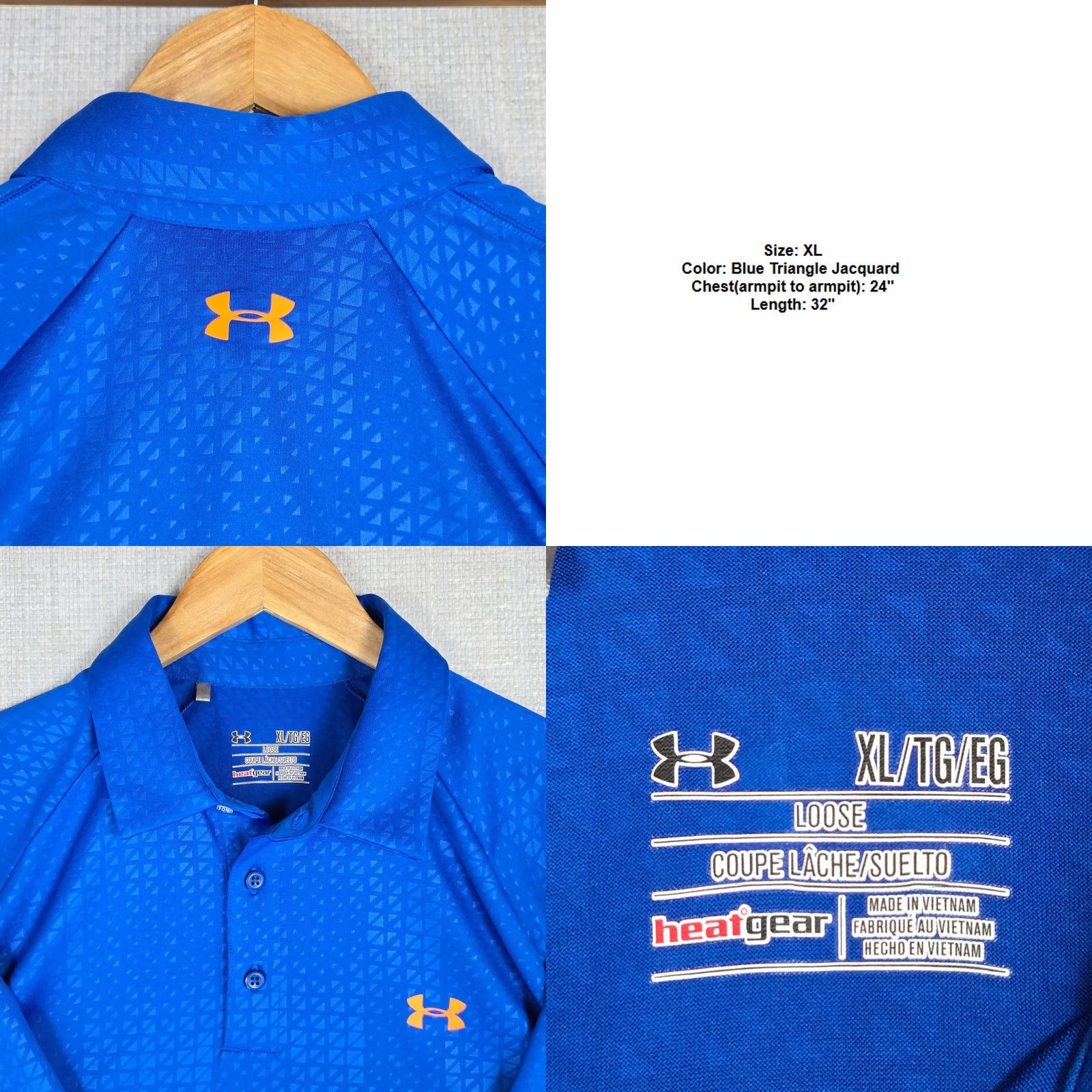 Under Armour UNDER ARMOUR COLDBLACK Polo Shirt Mens XL HeatGear Blue Golf Tennis Performance Short Sleeve Breathable UV Protection Wicking Quick Dry Size US XL / EU 56 / 4 - 8 Thumbnail