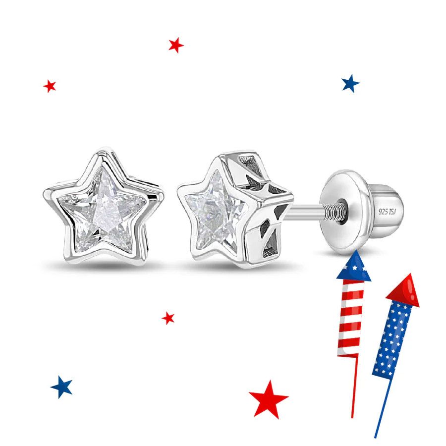 Other CZ Birthstone Star Girl Earrings Size ONE SIZE - 1 Thumbnail