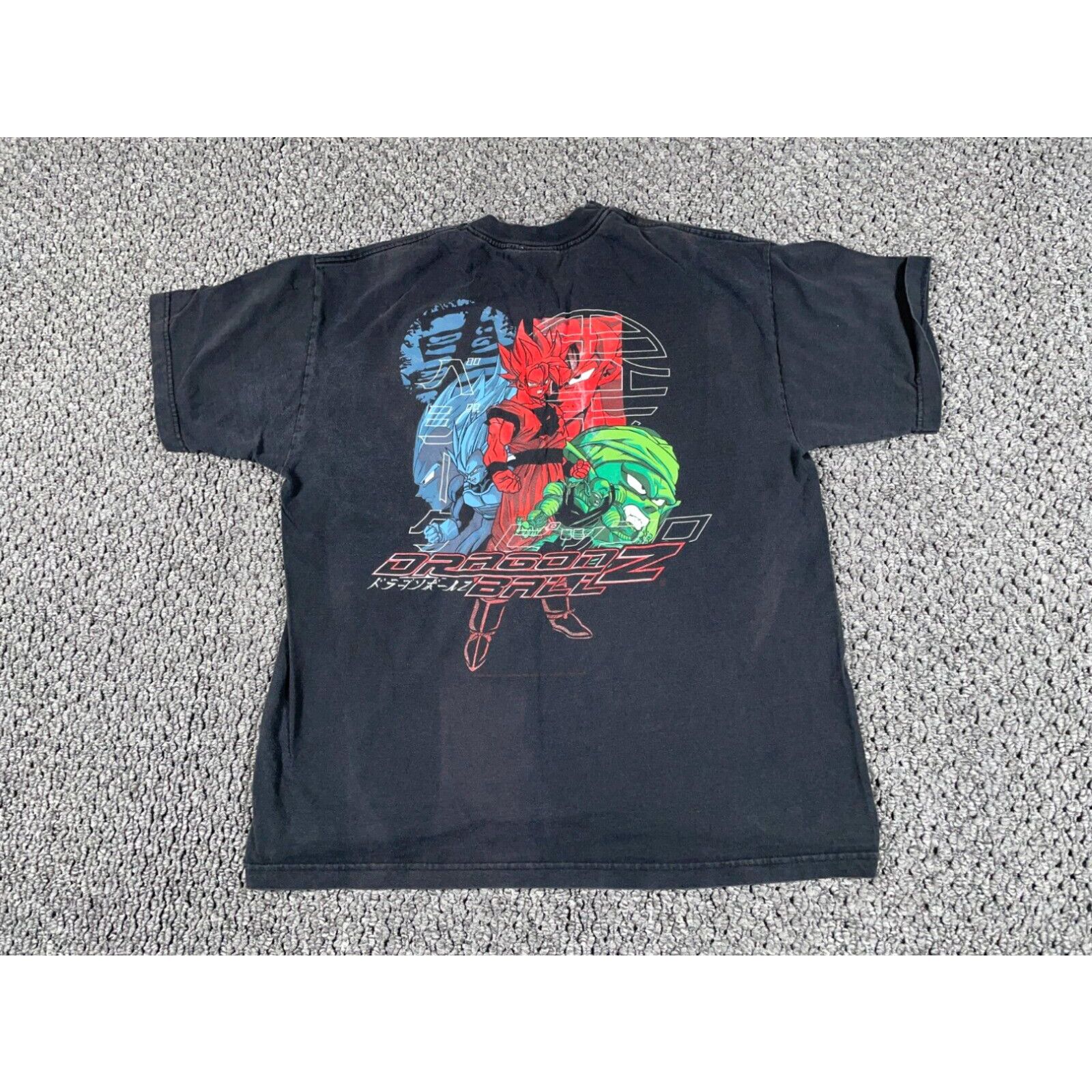 image of Vintage VTG Y2K Dragon Ball Z T-Shirt Adult XL Black Double Sided Print Bird Studio 2000 in White