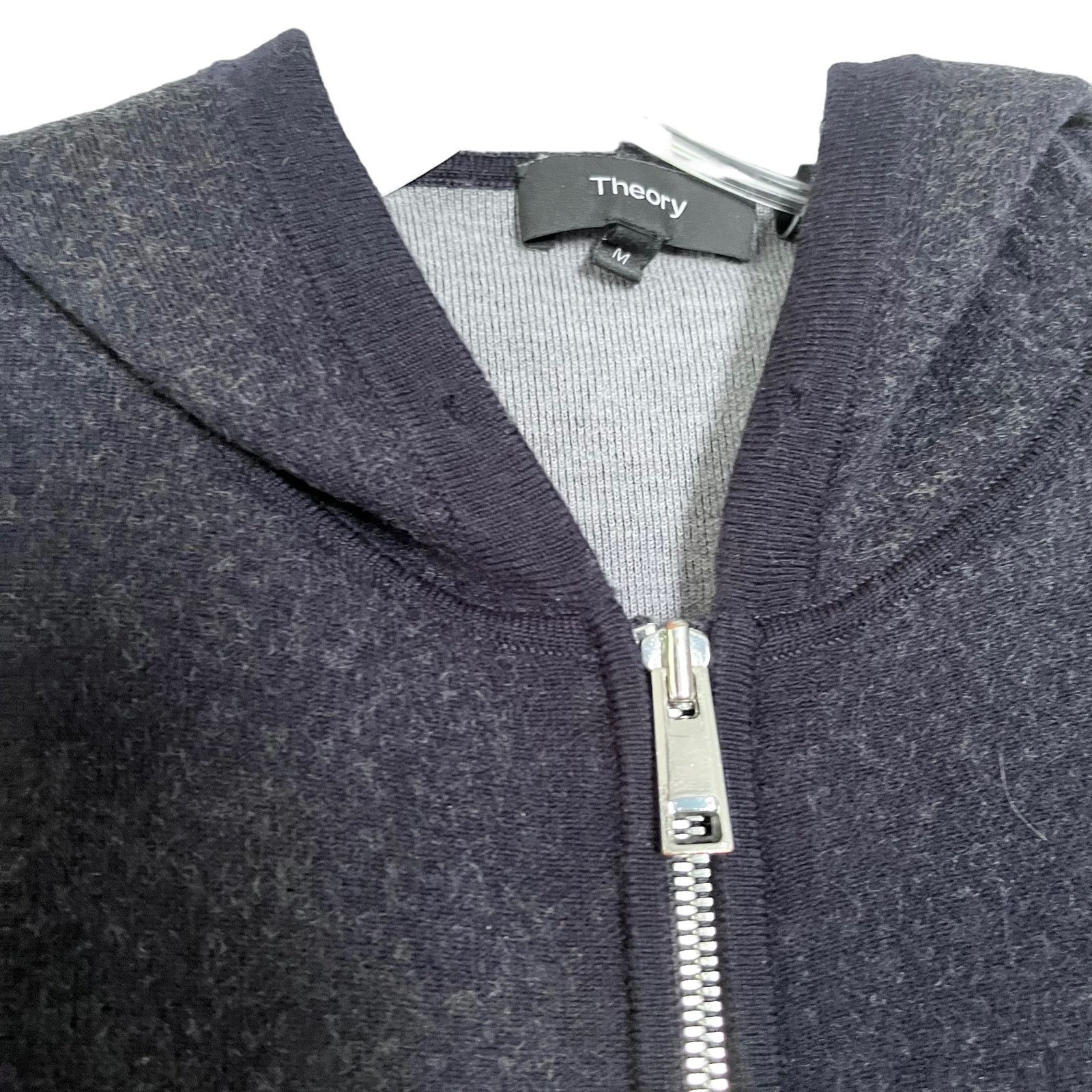 Theory Theory Men’s Wool Blend Navy Gray Zip Hoodie Medium Size US M / EU 48-50 / 2 - 5 Thumbnail