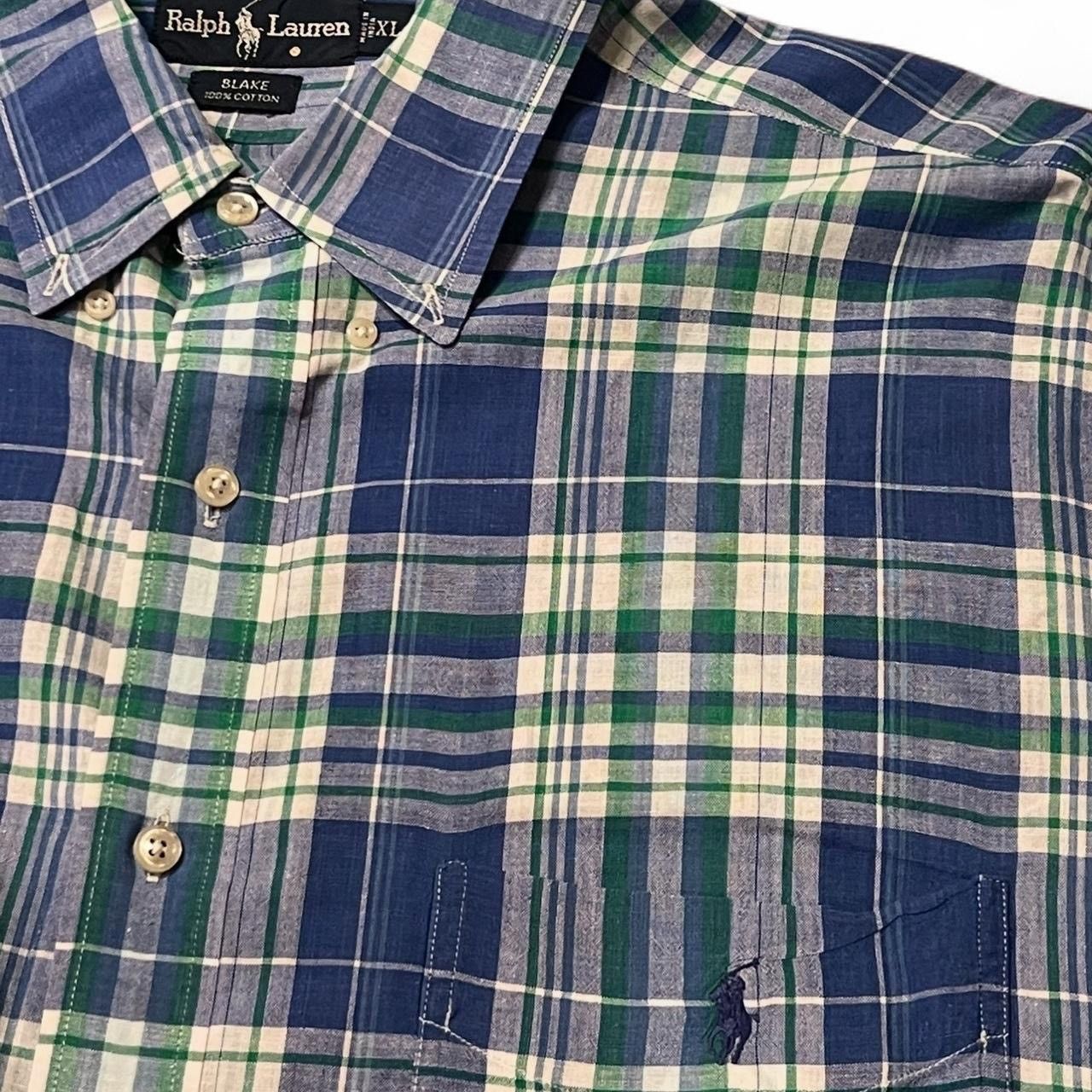 Polo Ralph Lauren VINTAGE Polo by Ralph Lauren Blake 90s Blue Plaid Shirt XL Size US XL / EU 56 / 4 - 3 Thumbnail