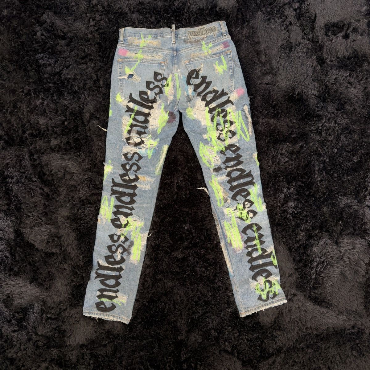 Endless Endless Denim White Green Jeans 38 | Grailed