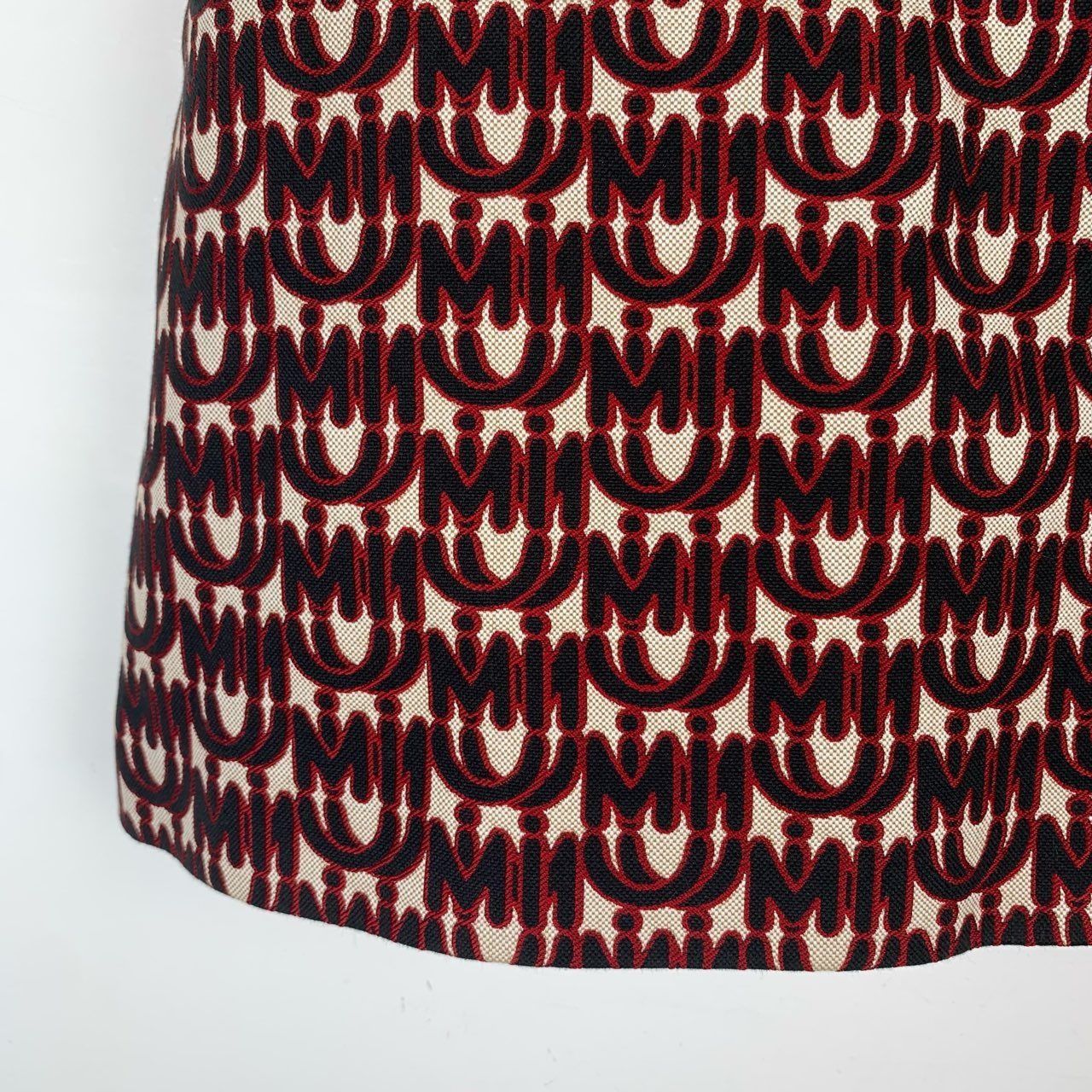 Miu Miu Miu Miu Logo-Print Cotton & Polyester Blend Mini Skirt Size Size 38" / US 16 / IT 52 - 4 Thumbnail