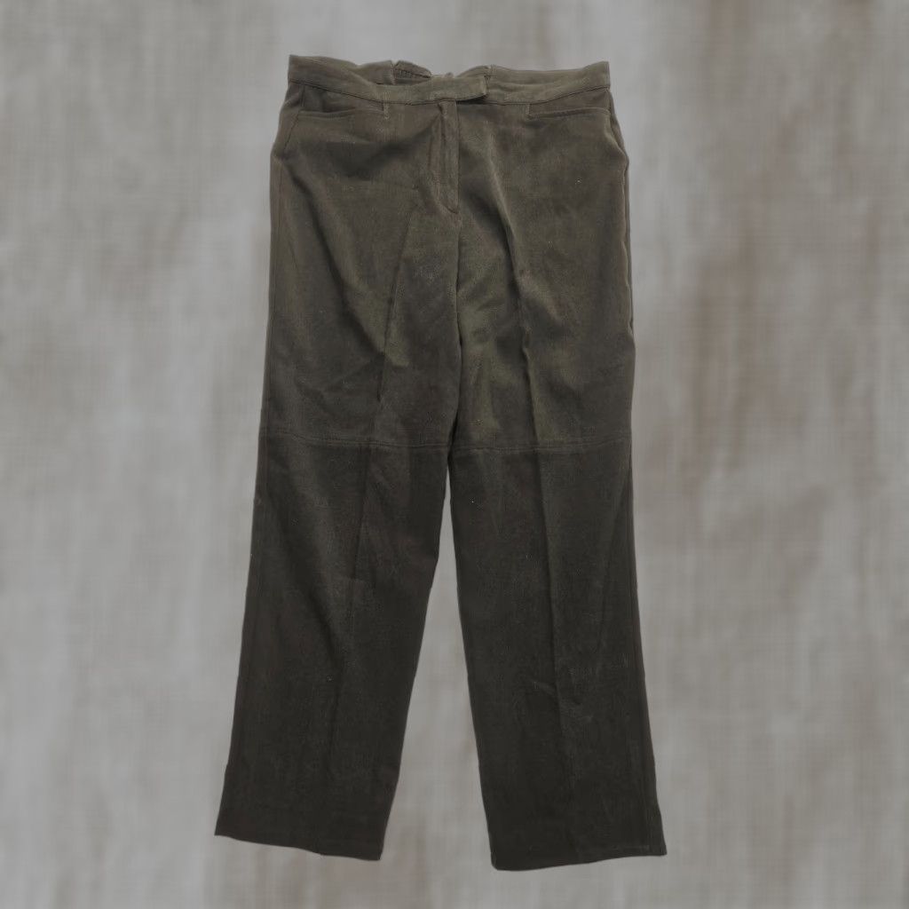 Vintage Norton Studio Women Pants 12P Petite Army Green Straight Dress Pants Size 34" / US 12 / IT 48 - 1 Thumbnail