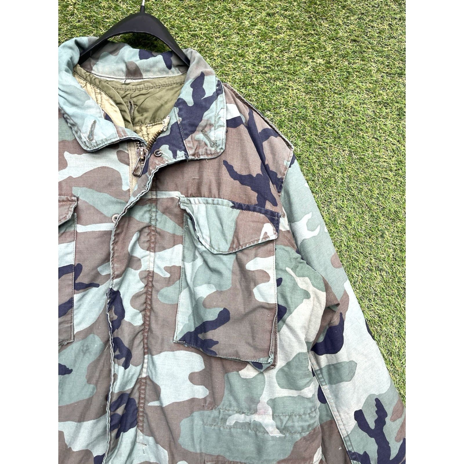 Vintage Vintage US Army Camouflage Field Jacket Mens Large Windbreaker Coat Winter Fall Spring Summer Military Outerwear Size US L / EU 52-54 / 3 - 3 Thumbnail
