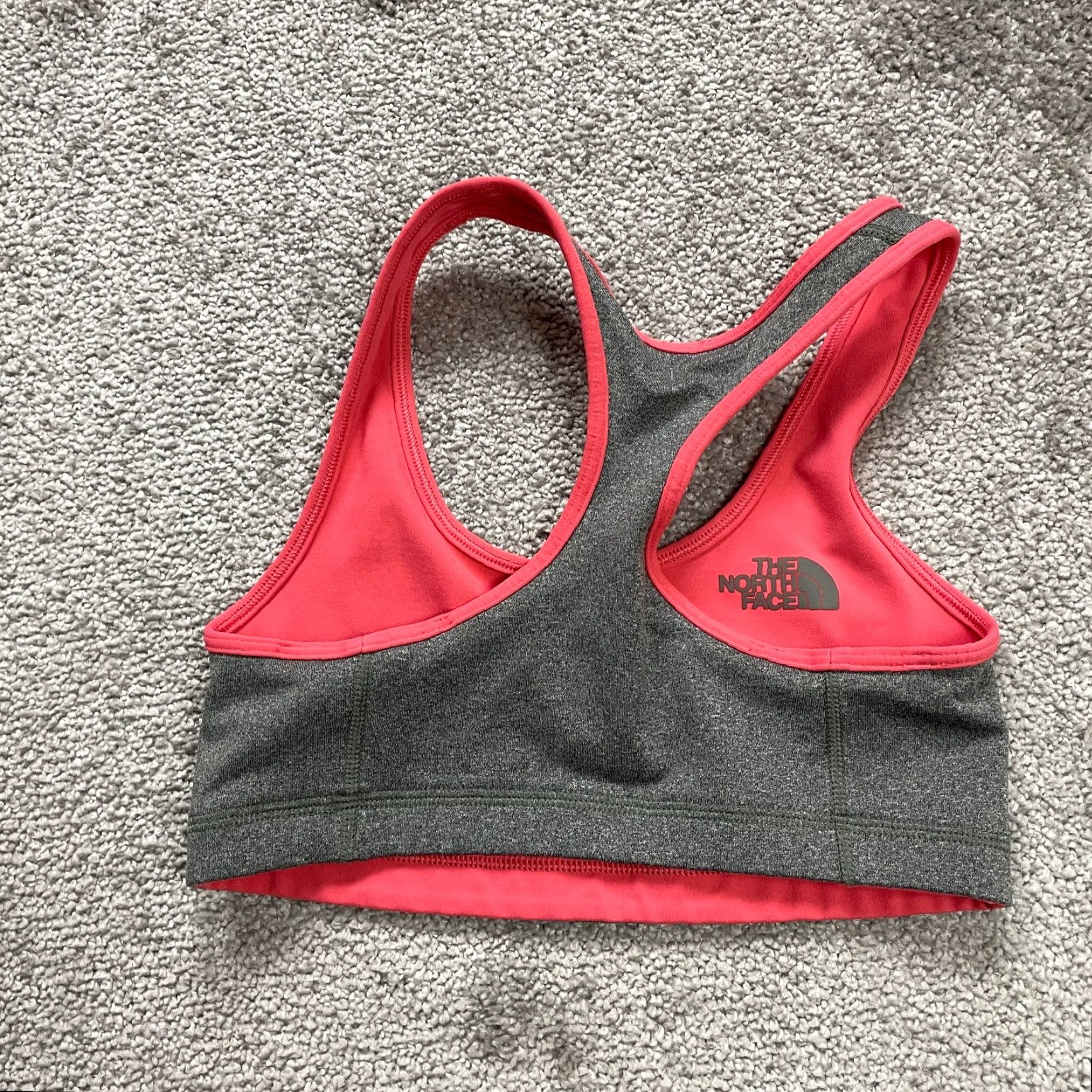The North Face VINTAGE The North Face Reversible Sports Bra Womens XS Gray Peach Racerback Active Gym Size ONE SIZE - 4 Thumbnail