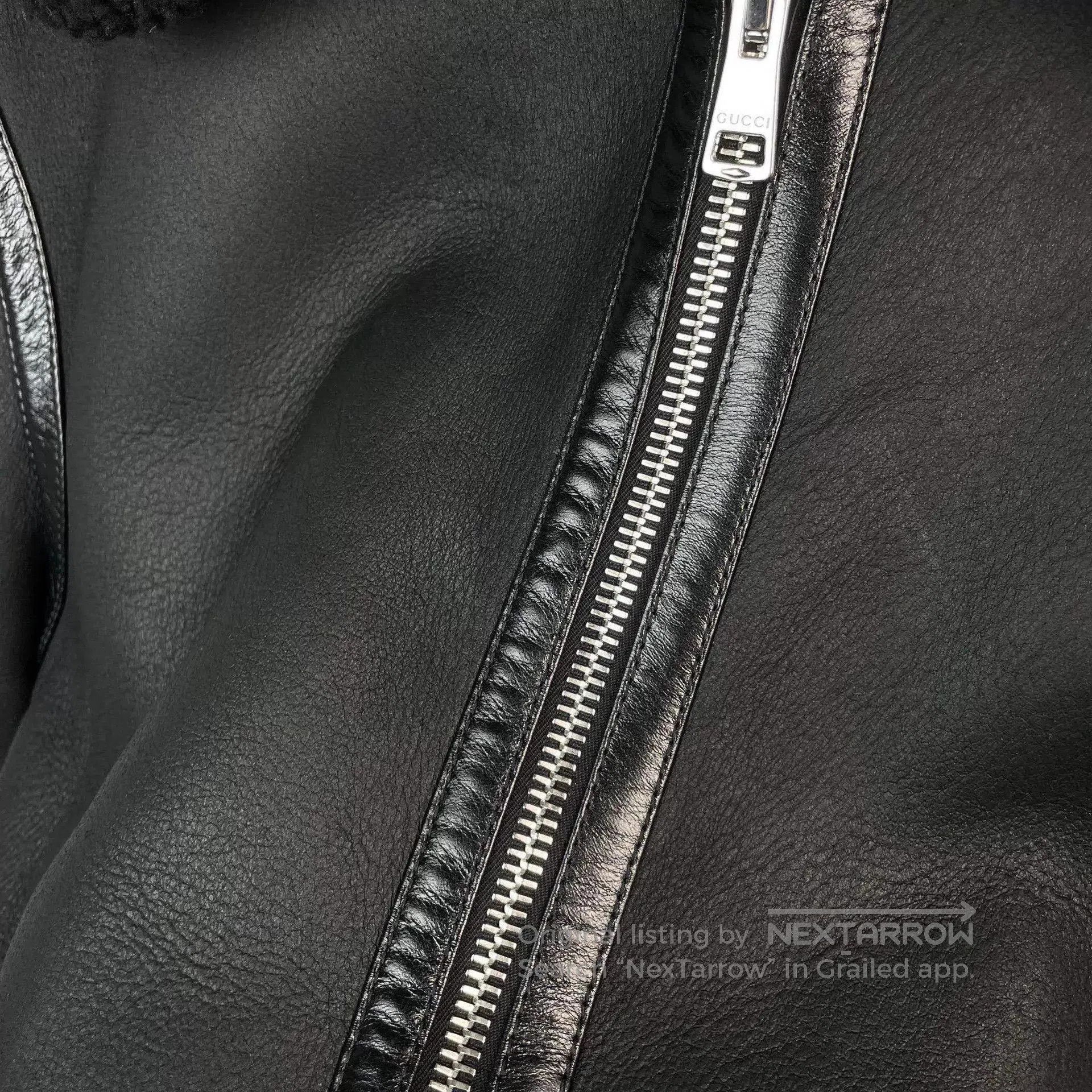 Gucci Black Leather Jacket with Shearling Collar. Size US S / EU 44-46 / 1 - 7 Thumbnail