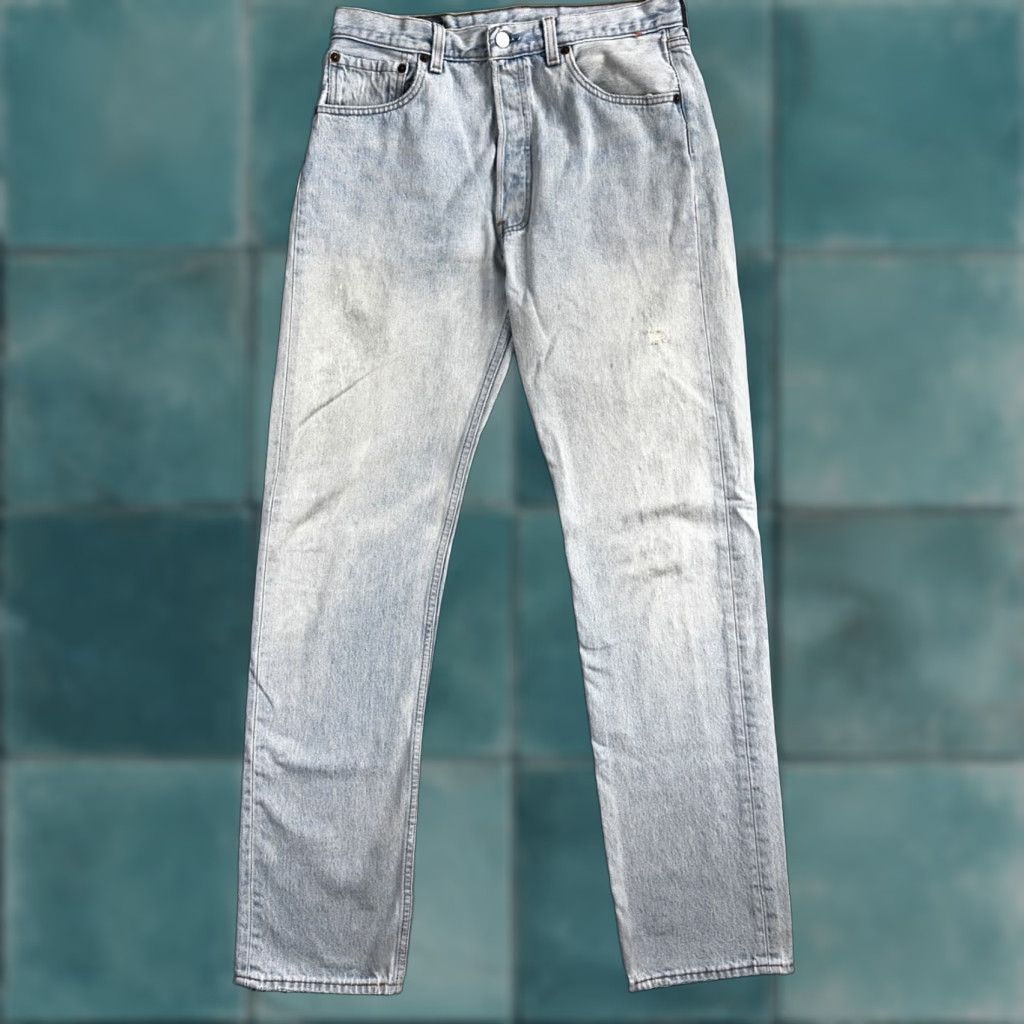 Levi's Levi's 501 Jeans Straight Men 34x38 Blue Light Wash Vintage 90s USA N/A Comfort Old School 501 Series Size US 34 / EU 50 - 1 Thumbnail