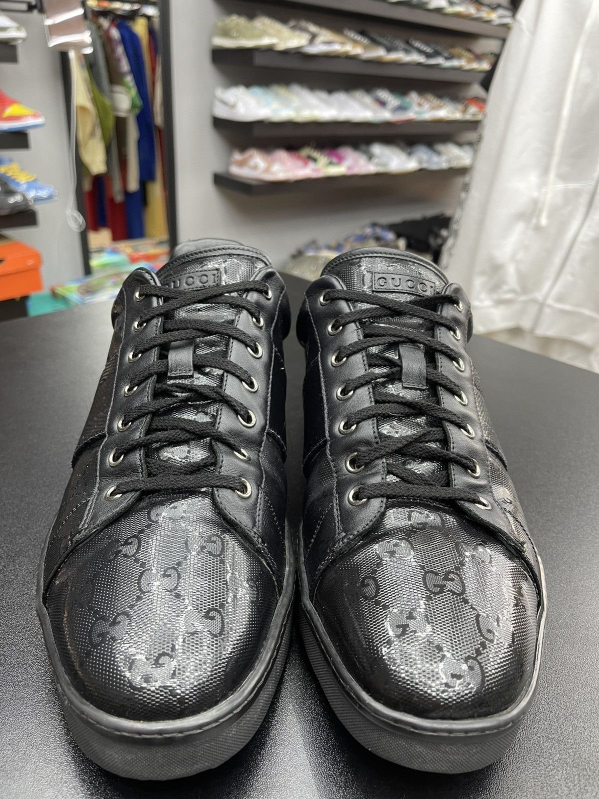 Gucci Size 13US/12.5G - Gucci GG Monogram Guccissima Low 'Black' Size US 13 / EU 46 - 2 Thumbnail