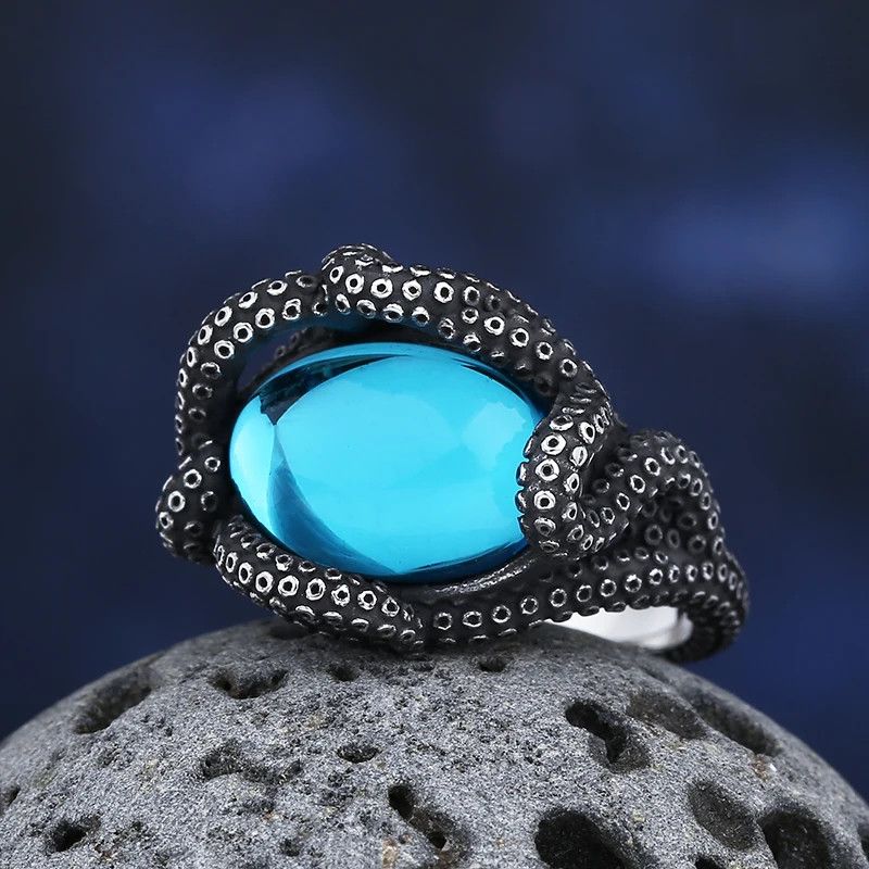Japanese Brand × Jewelry × Vintage Octopus Blue Stone Ring Size ONE SIZE - 2 Thumbnail