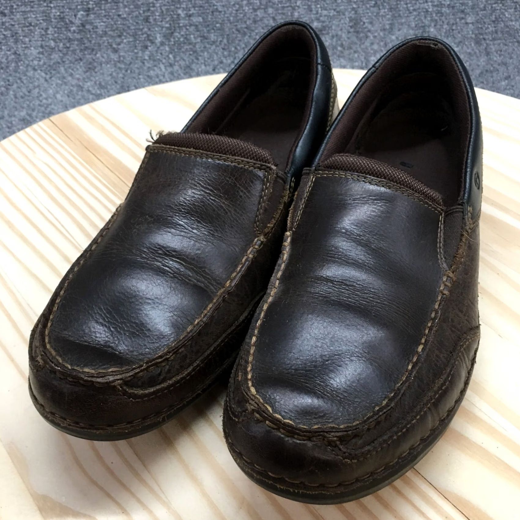 Rockport Rockport Loafer Men 10.5M Brown Balabour Round Toe Slip On Casual Leather Shoes Size US 11 / EU 44 - 3 Thumbnail