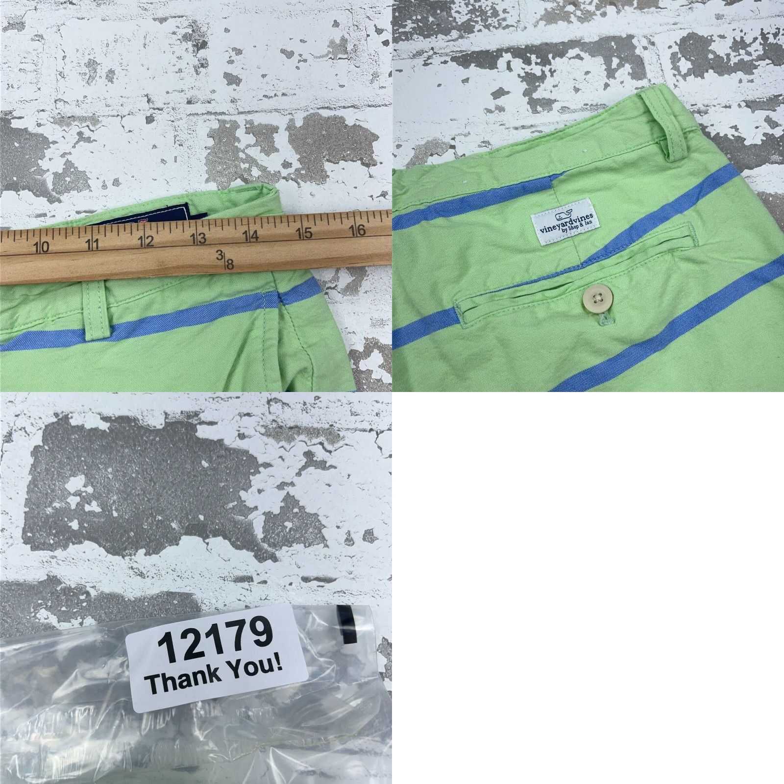 Vineyard Vines VINEYARD VINES Chino Shorts Men 30 Green Blue Striped Golf Twill Casual Preppy Size US 30 / EU 46 - 8 Thumbnail