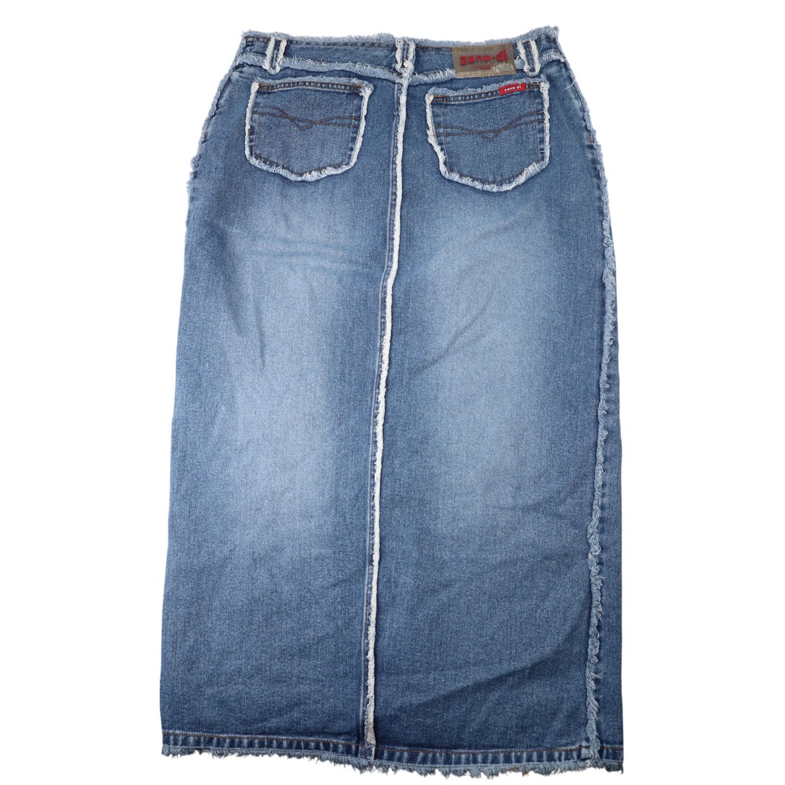 Vintage Vintage Y2k Zana Di Denim Frayed Edge Maxi Skirt Size 32" / US 10 / IT 46 - 11 Thumbnail