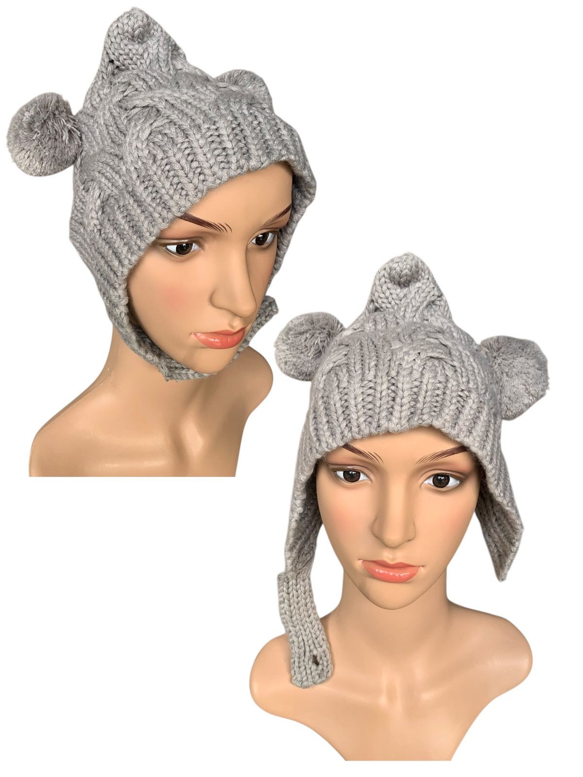 Japanese Brand × Kapital × Vintage Women Hat Cat Ear Crochet Braided Knitt By Hand made Size ONE SIZE - 1 Thumbnail