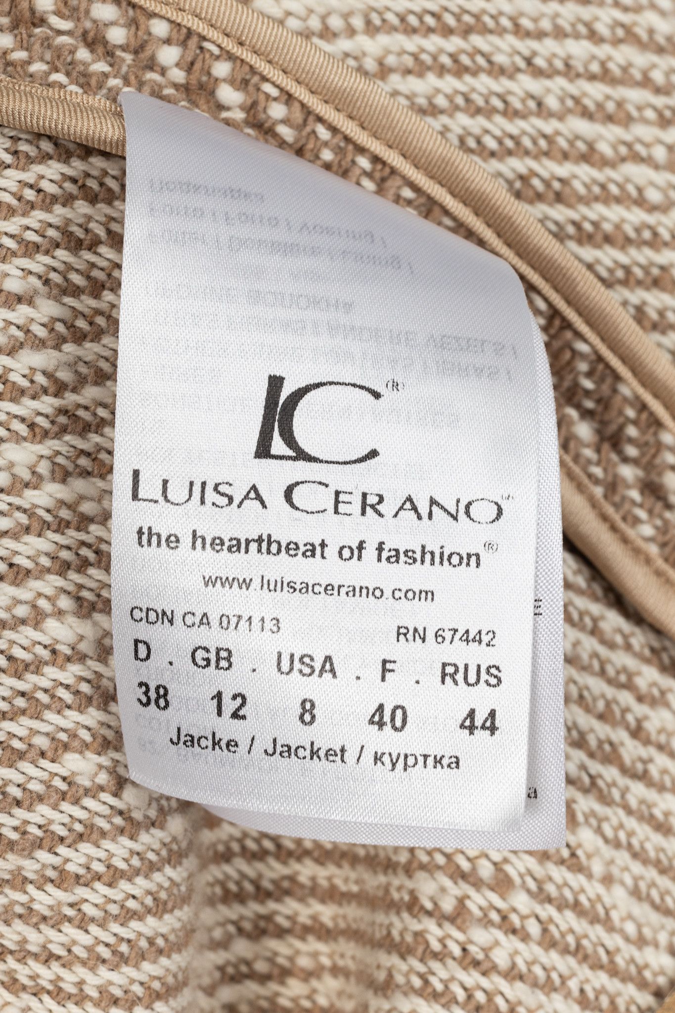 Luisa Cerano Luisa Cerano Brown Cotton Knit-Tweed Fringed Field Jacket Size M / US 6-8 / IT 42-44 - 9 Thumbnail