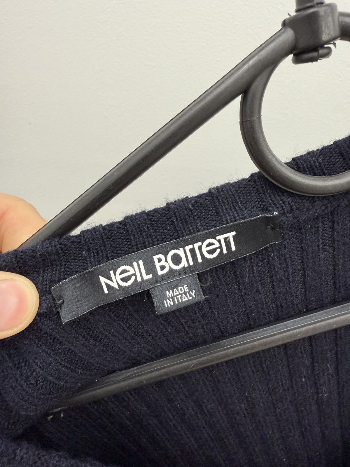 Neil Barrett Neil Barrett Wool Ribbed Patchwork V-neck Sweater Size US XL / EU 56 / 4 - 3 Thumbnail